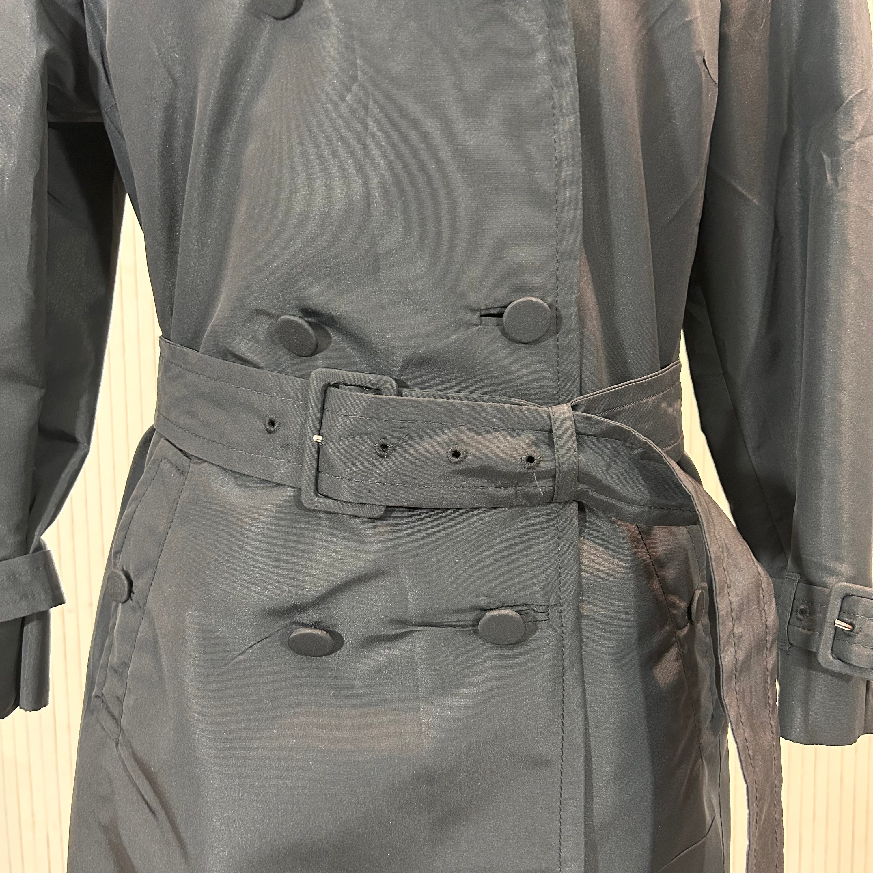 Prada Navy Silk Mix Lightweight Trench Coat M