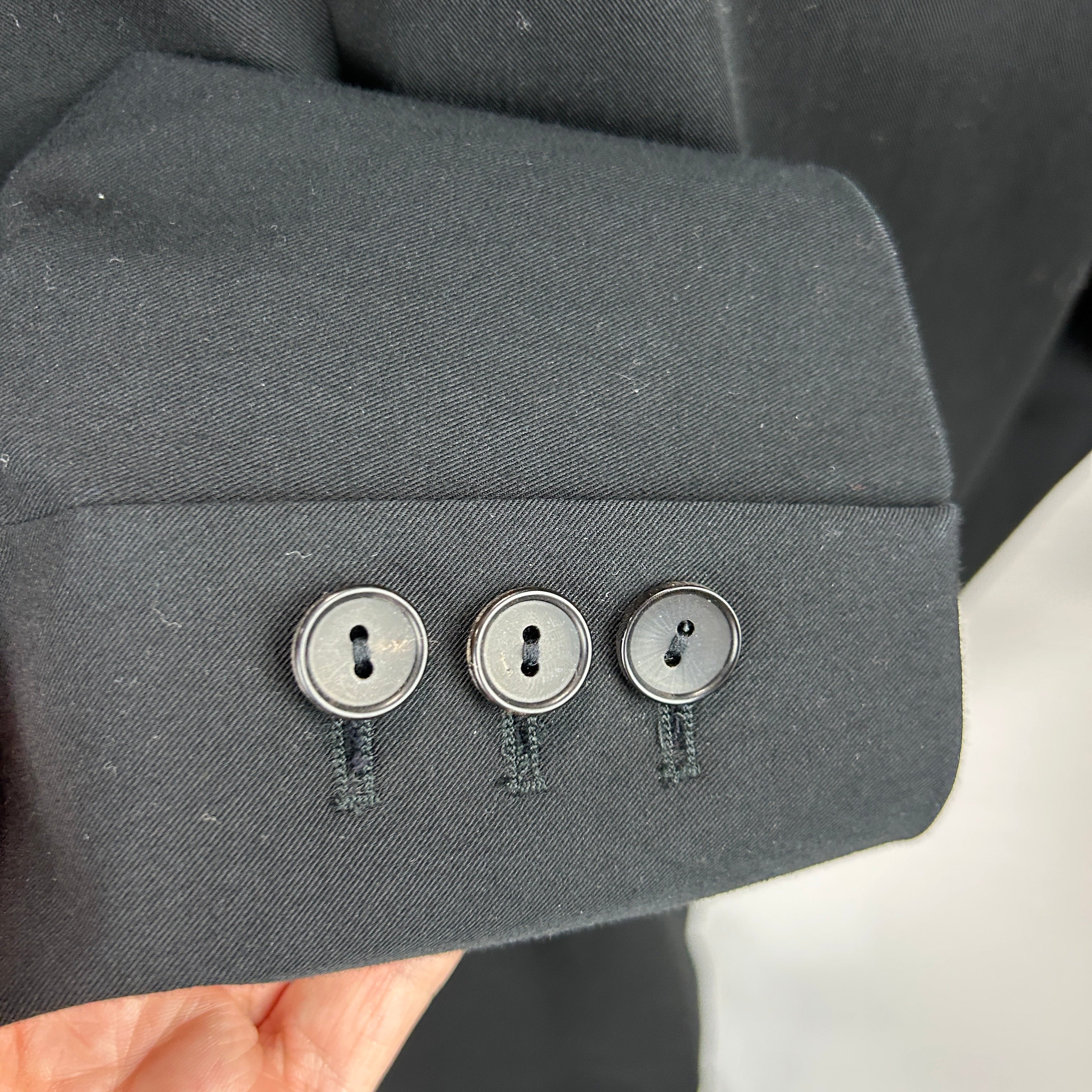 LA Collection £1000 Black Cotton Mix Blazer L