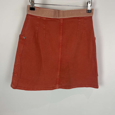 Chanel SS17 £1156 Salmon Denim Mini Skirt XS