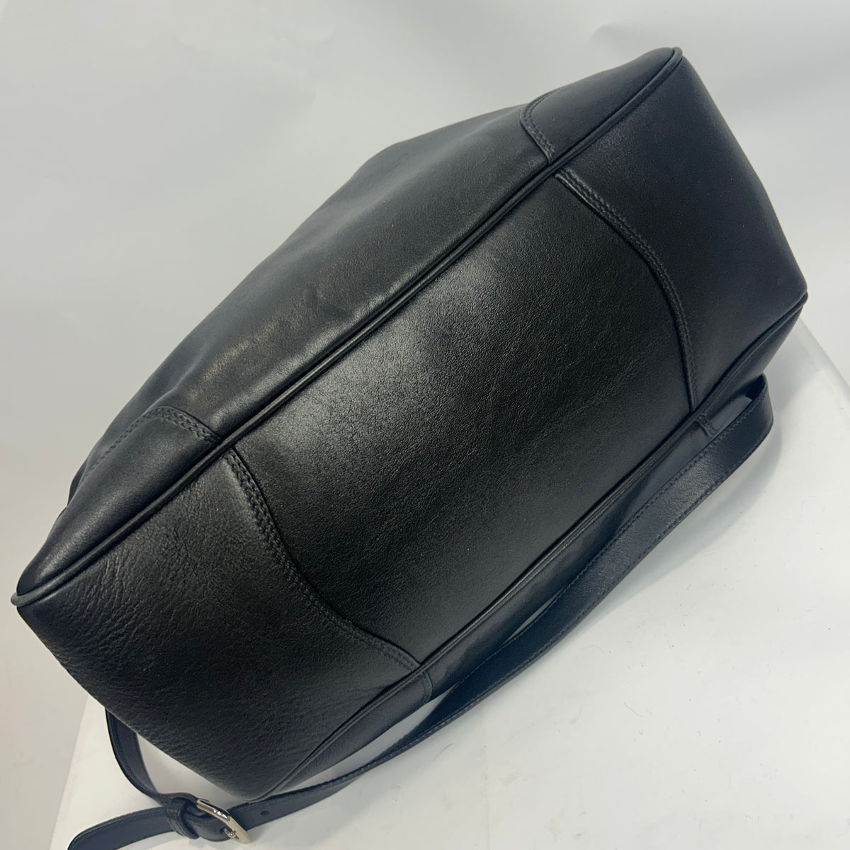 Prada Black Vitello Large Tote Satchel Bag