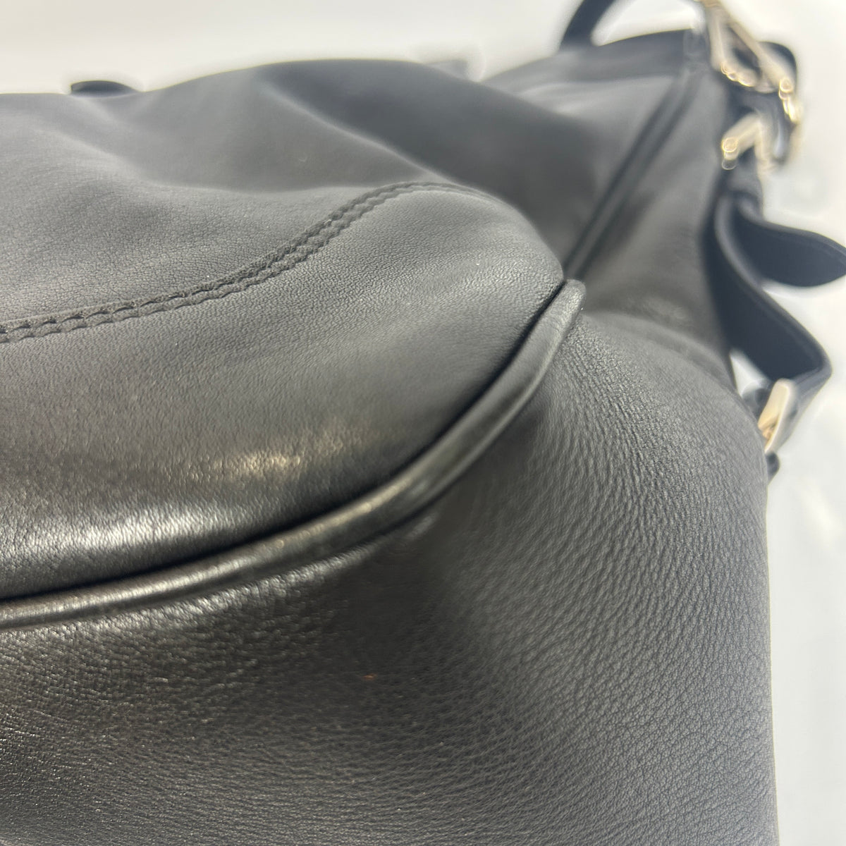 Prada Black Vitello Large Tote Satchel Bag