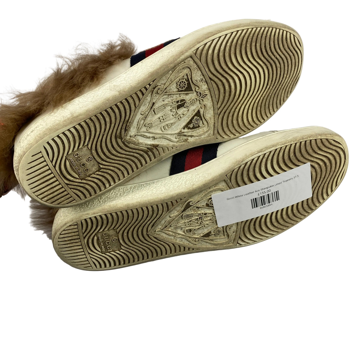 Gucci White Leather Ace Sheepskin Lined Trainers 37.5