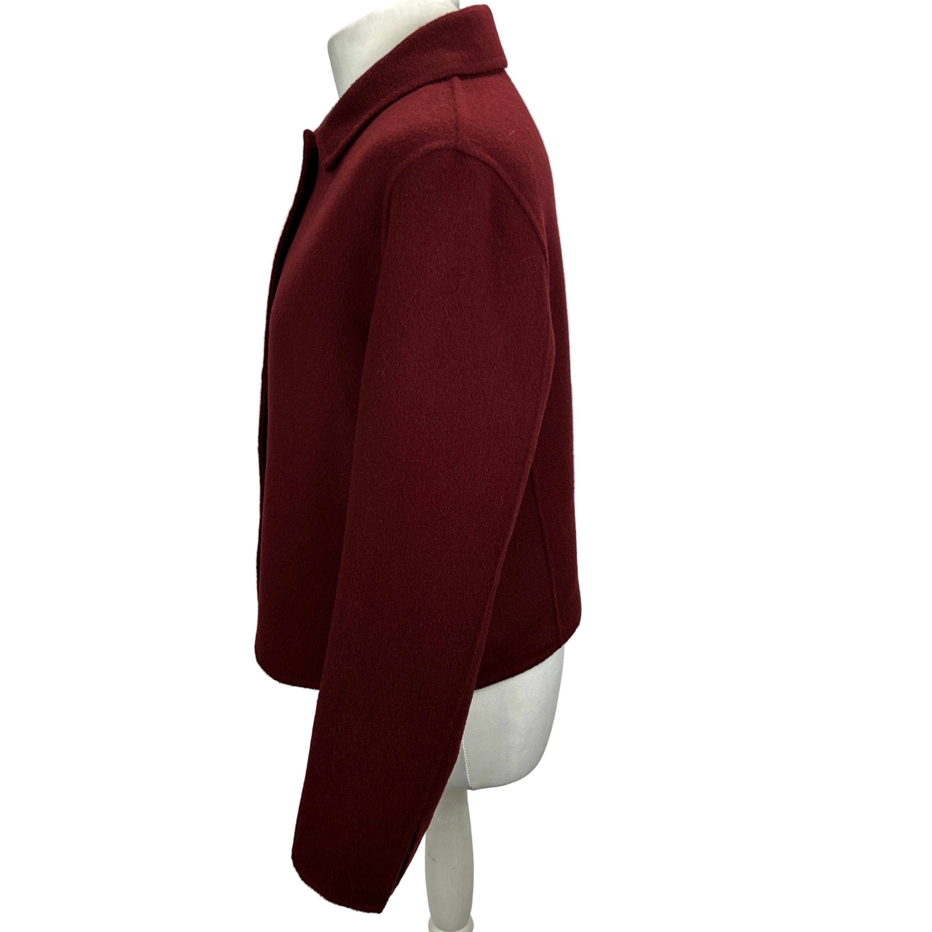 Odeeh £1000 Claret Double Faced Cashmere Mix Jacket S