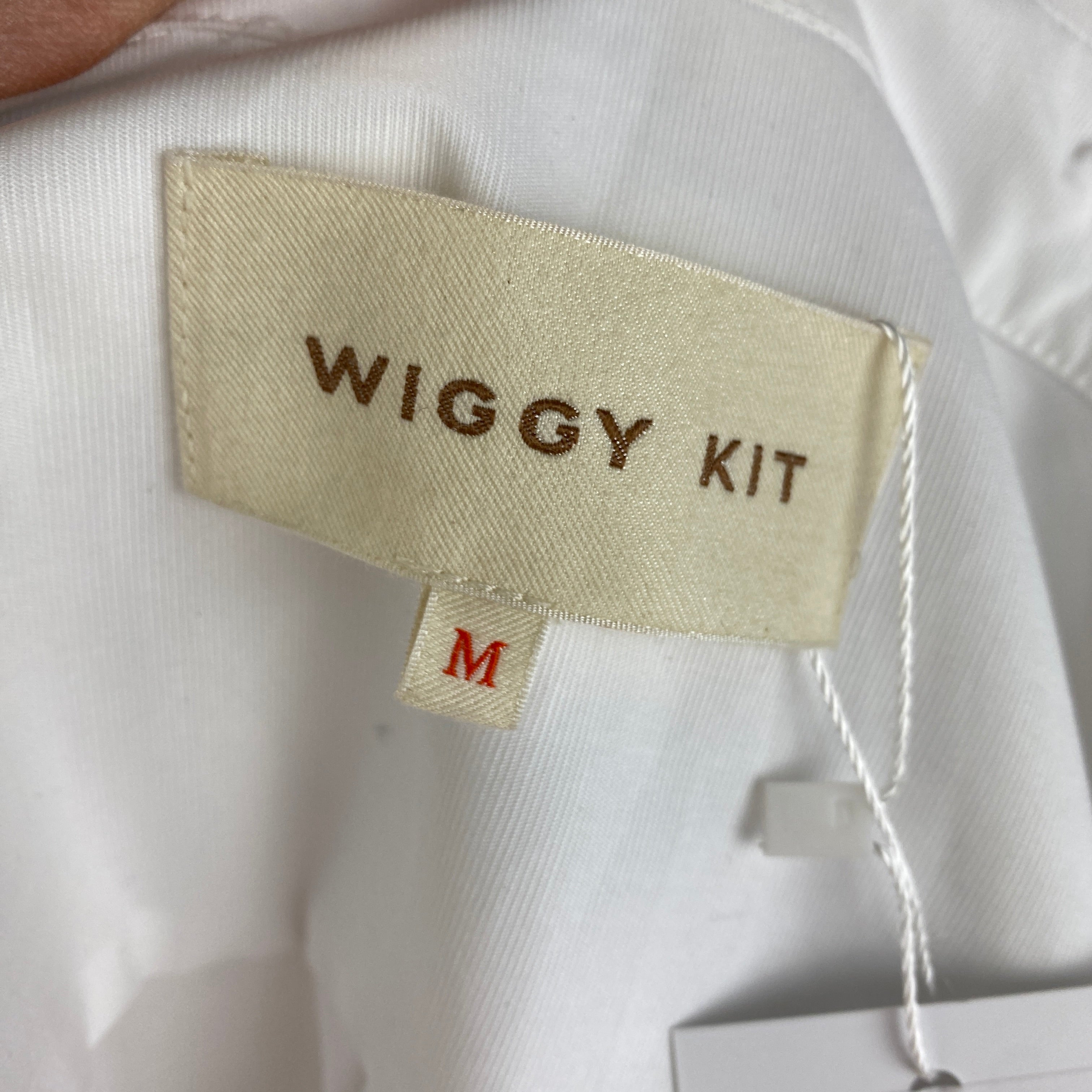 Wiggy Kit New £295 White Cotton Tie Front Shirt M