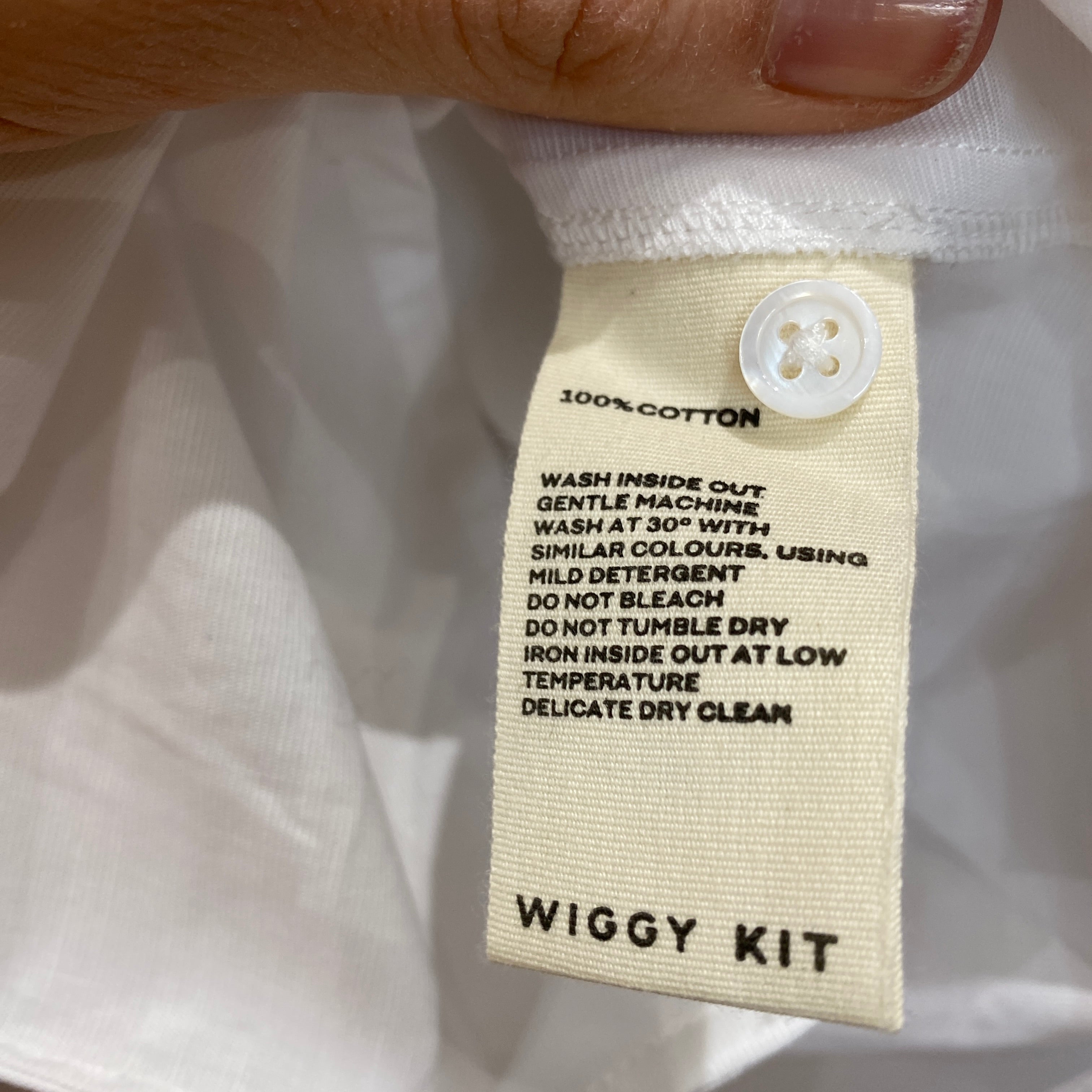 Wiggy Kit New £295 White Cotton Tie Front Shirt M