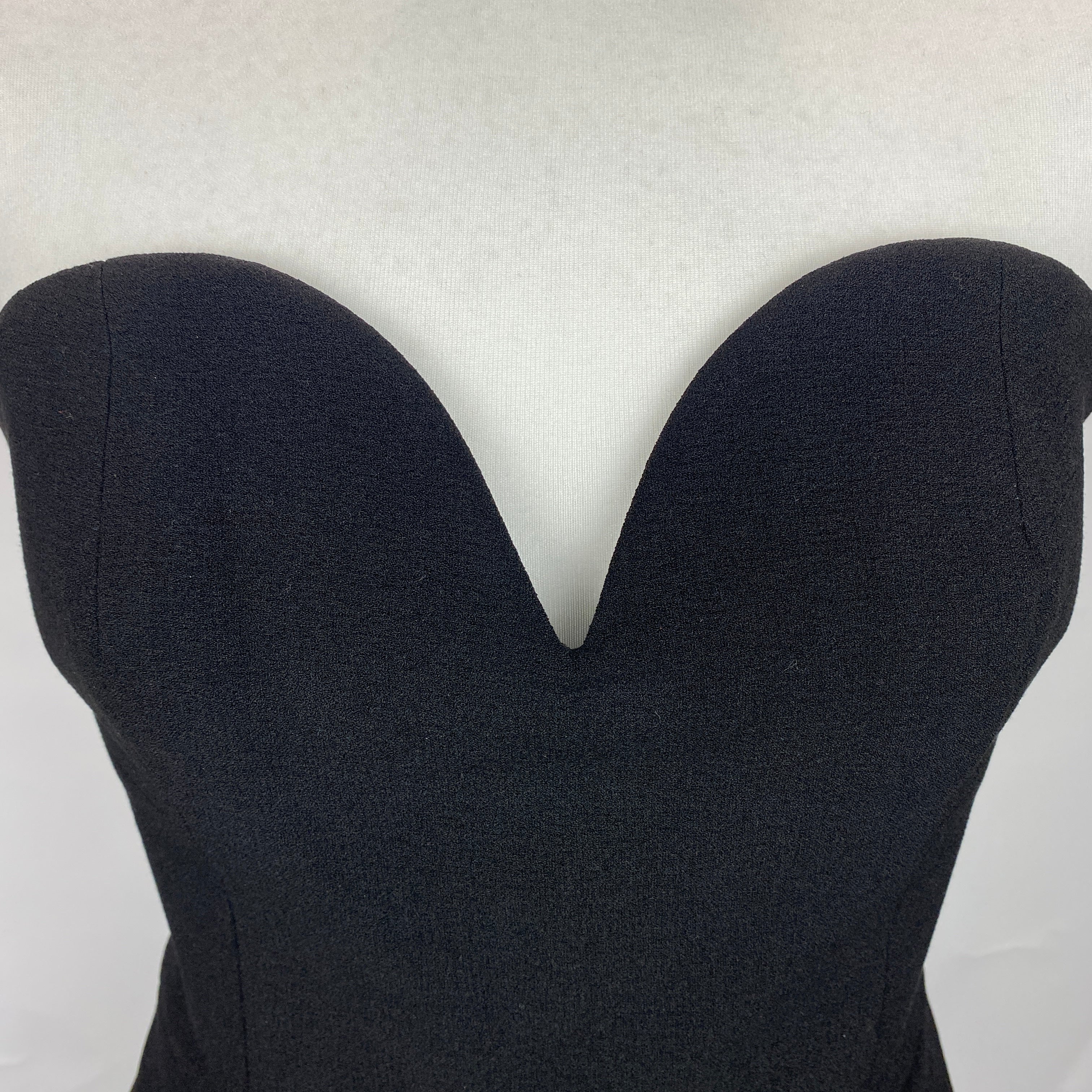 Rebecca Vallance New Black Crepe Strapless Gown XS