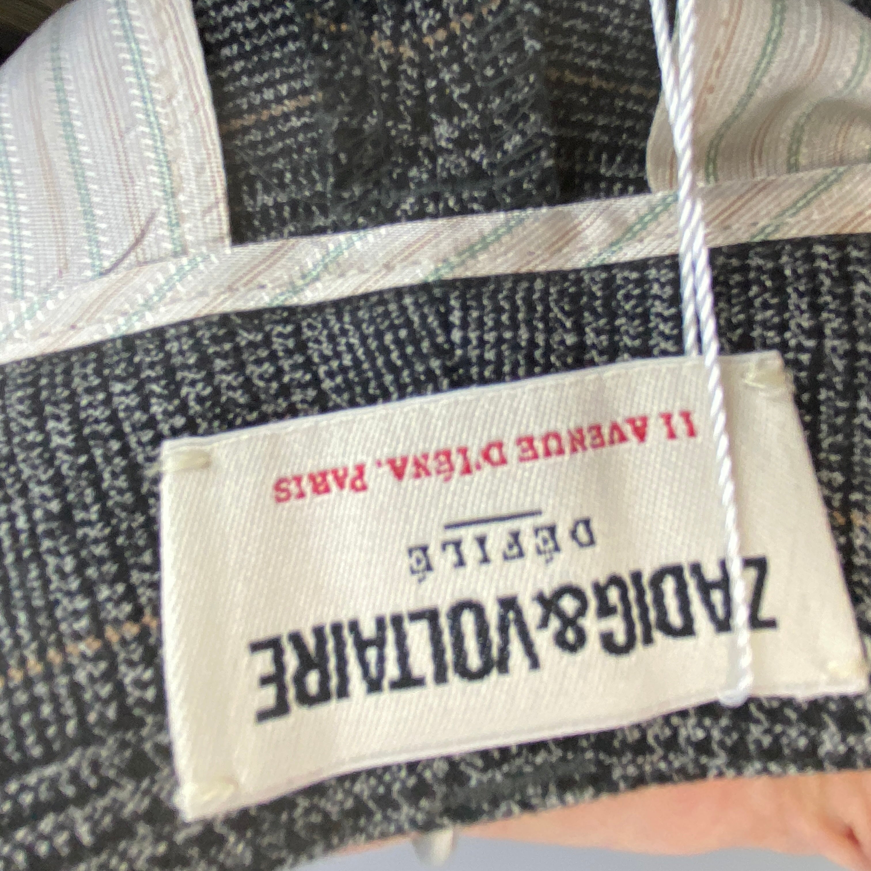 Zadig & Voltaire Grey POW Check Trousers S