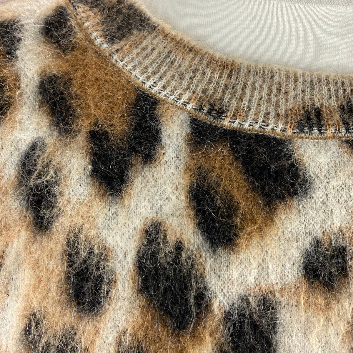 Saint Laurent Leopardprint Brushed Mohair/Wool Sweater S