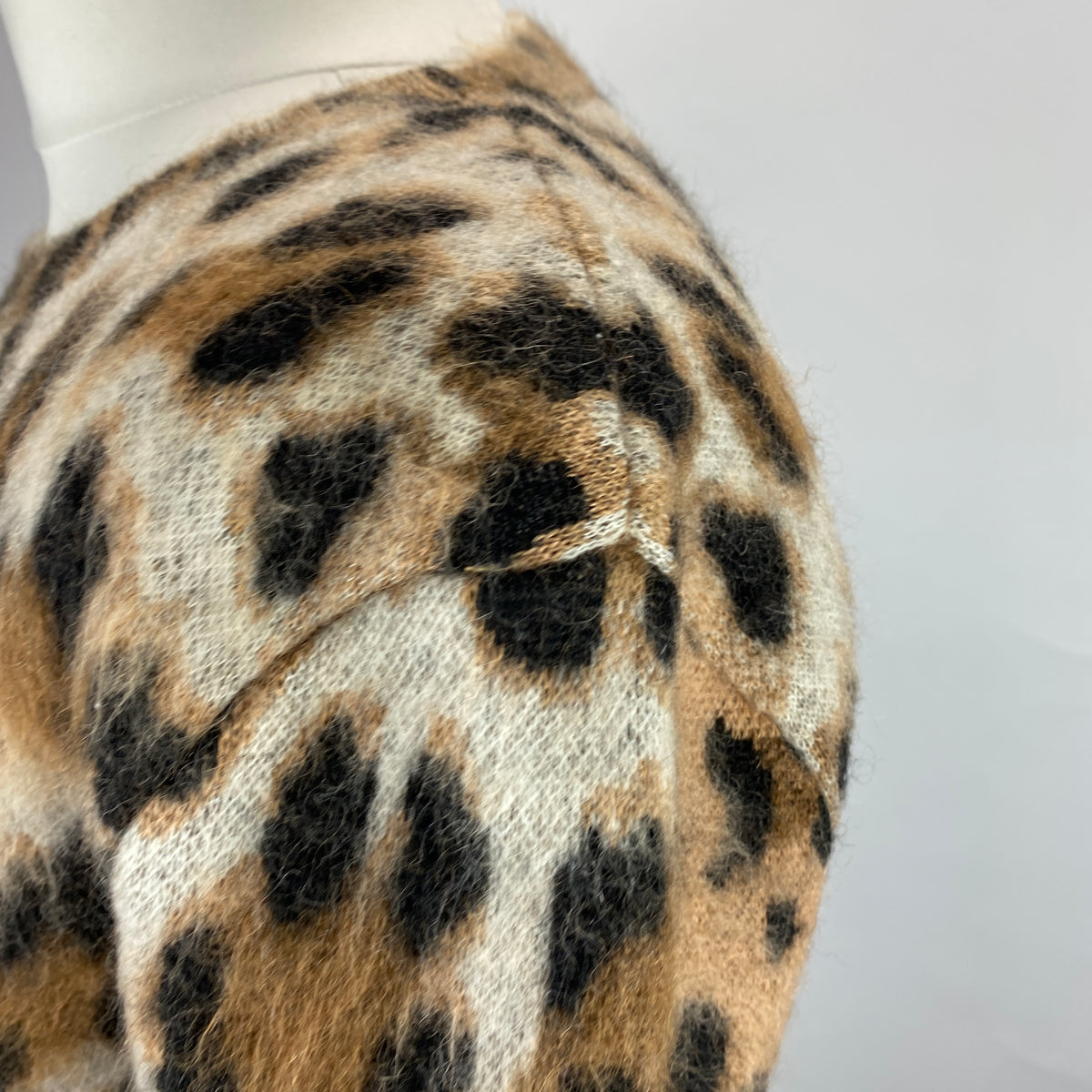 Saint Laurent Leopardprint Brushed Mohair/Wool Sweater S