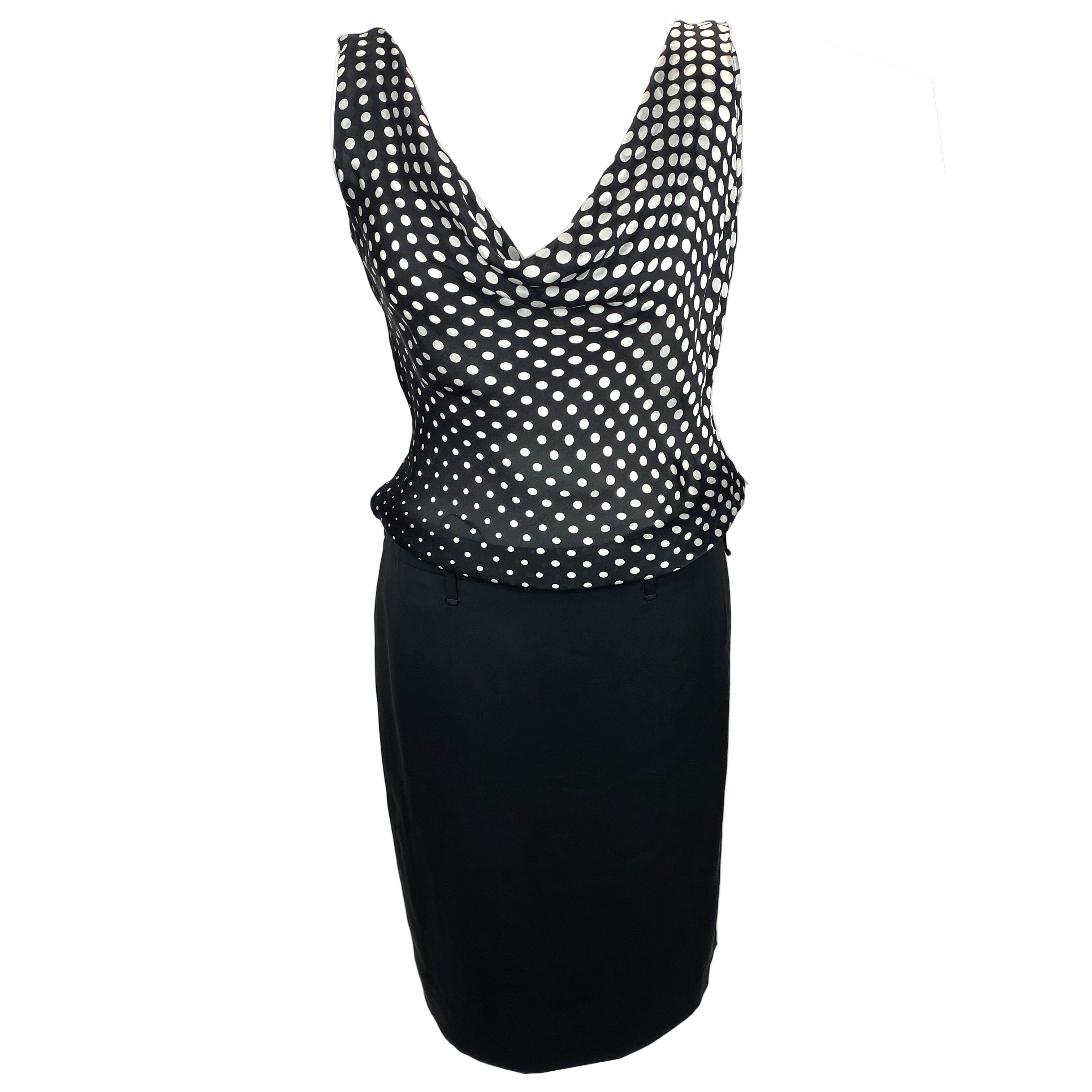 Alexander McQueen Polka Dot Silk & Wool Midi Dress XS