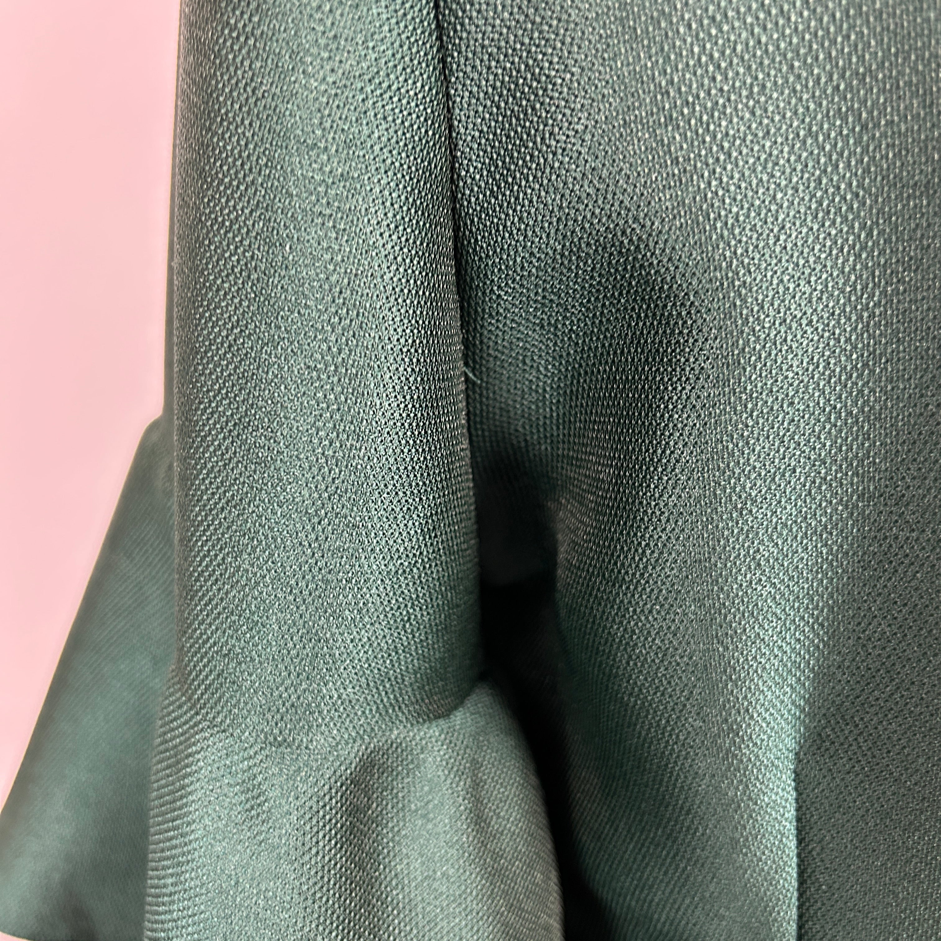 Reem Acra £2335 Emerald Ruffled Satin Pique Maxi Dress L/XL