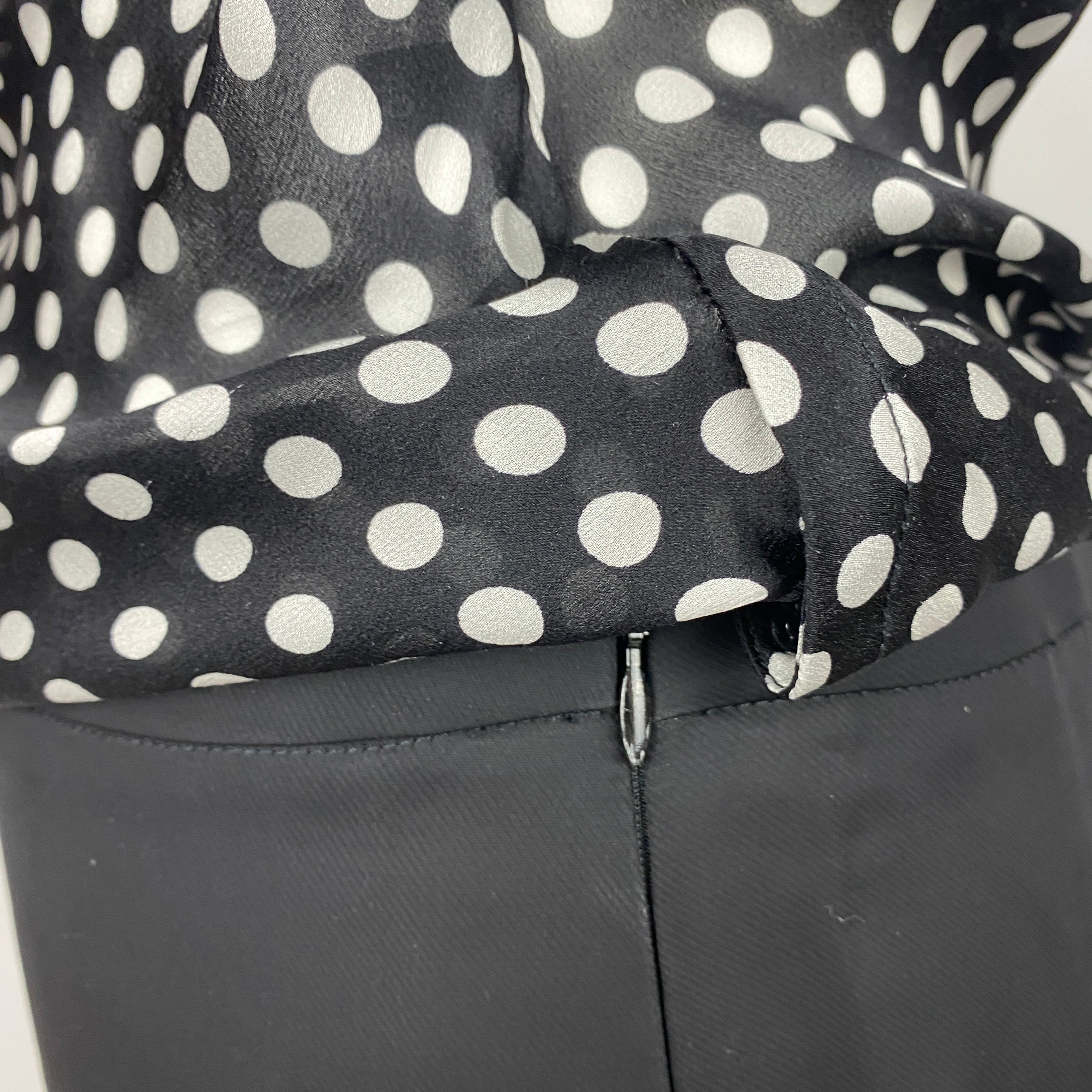 Alexander McQueen Polka Dot Silk & Wool Midi Dress XS