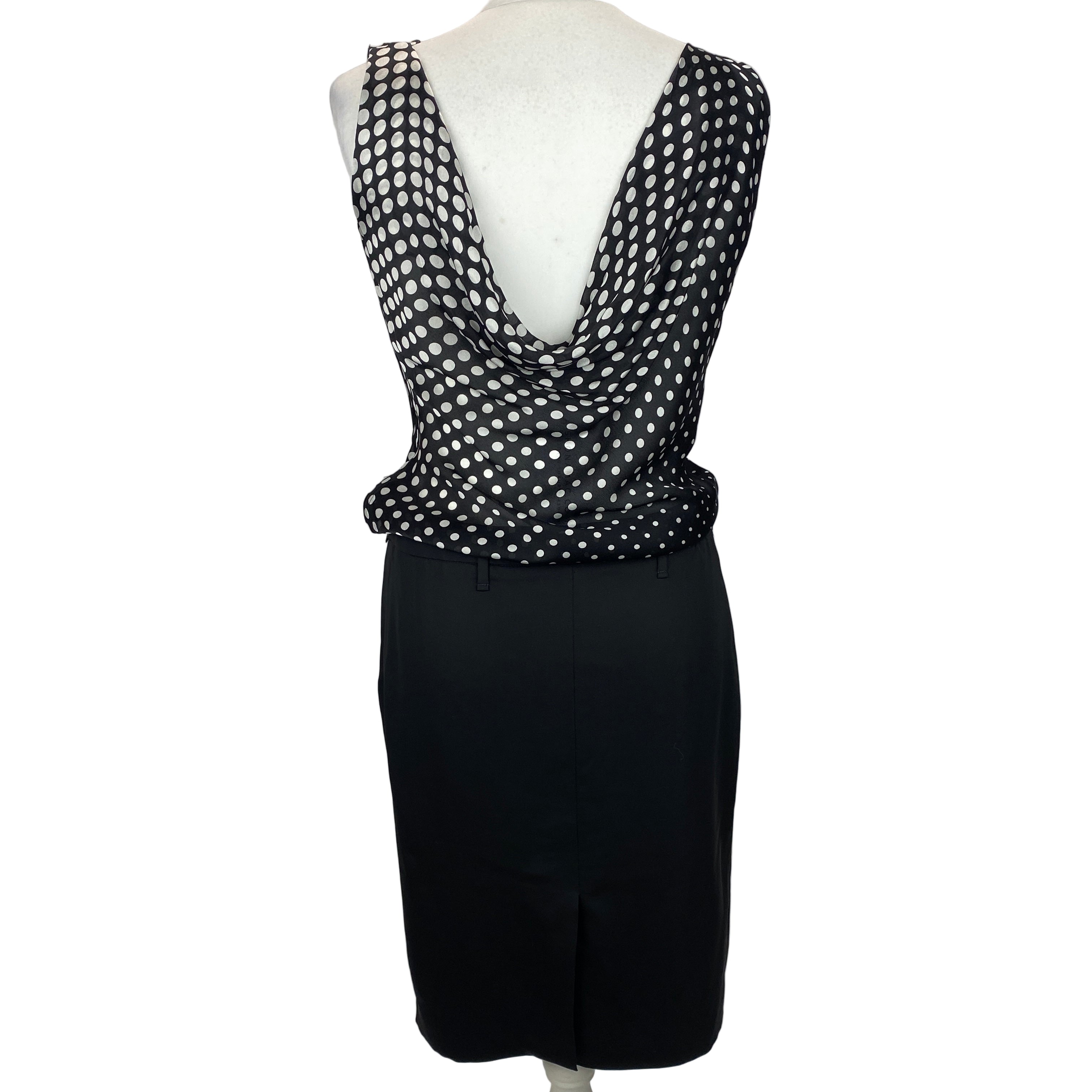 Alexander McQueen Polka Dot Silk & Wool Midi Dress XS