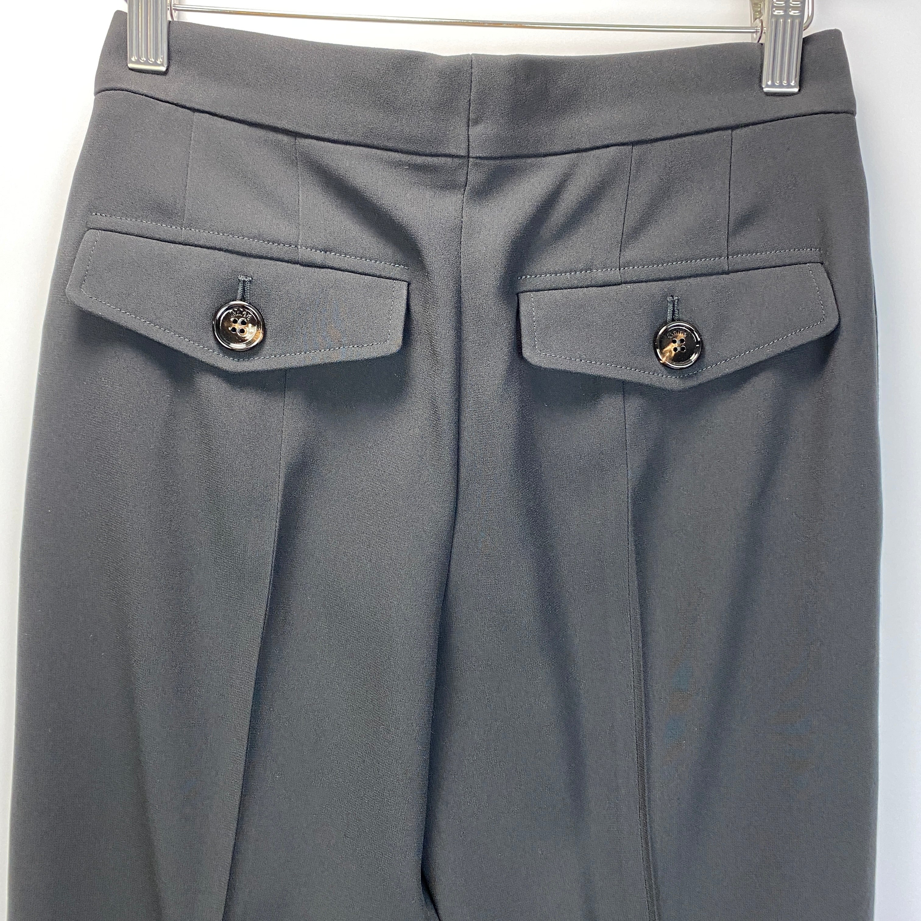 Chloe Black Fine Crepe Straight Leg Trousers XXS