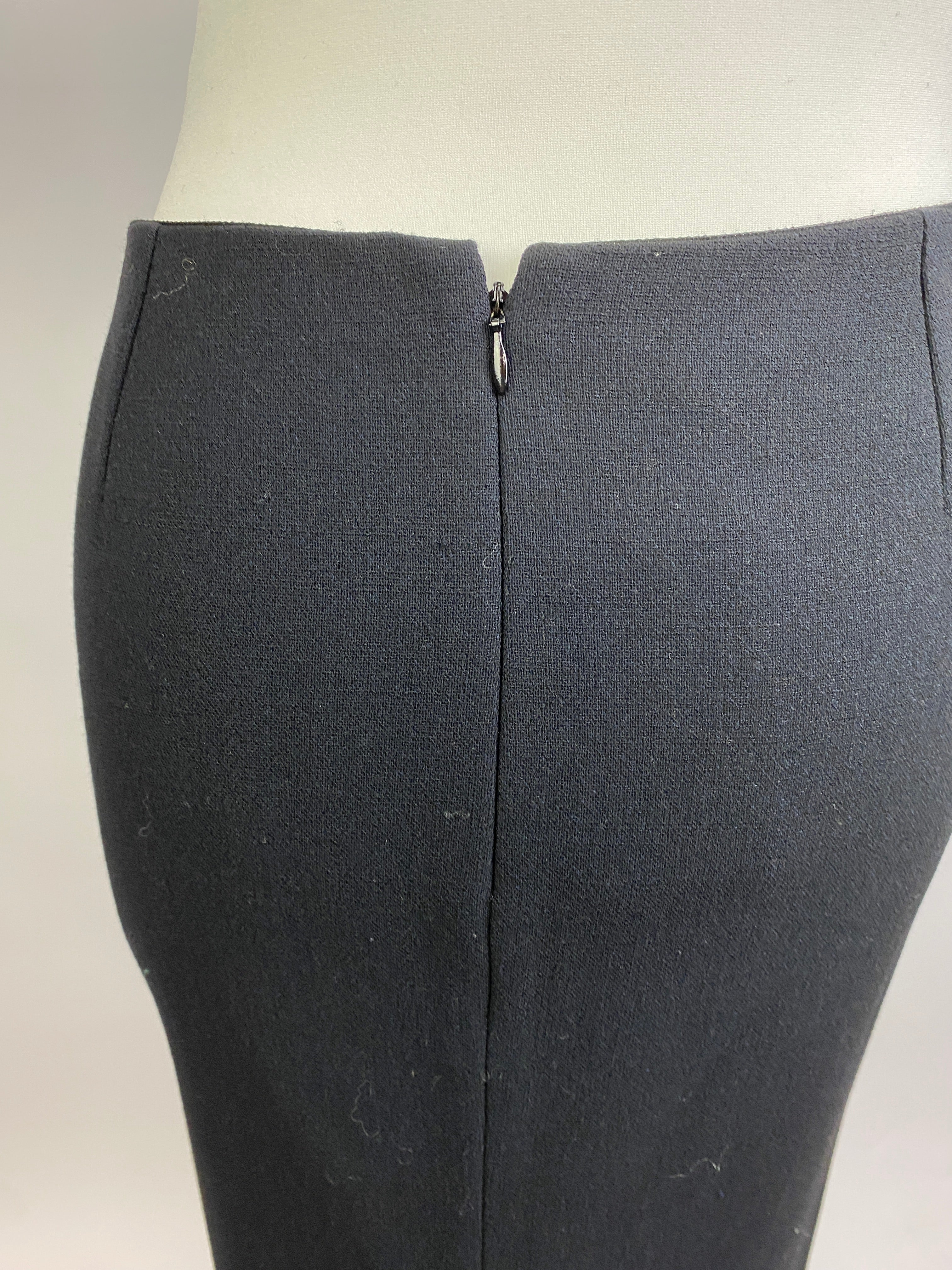 Dolce & Gabbana Black Stretch Wool Crepe Pencil Skirt M