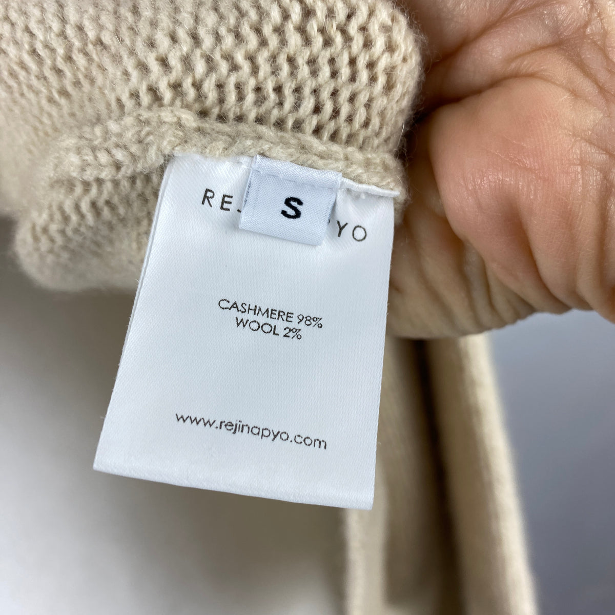Rejina Pyo Deep Cream Cashmere Chunky Sweater S-L