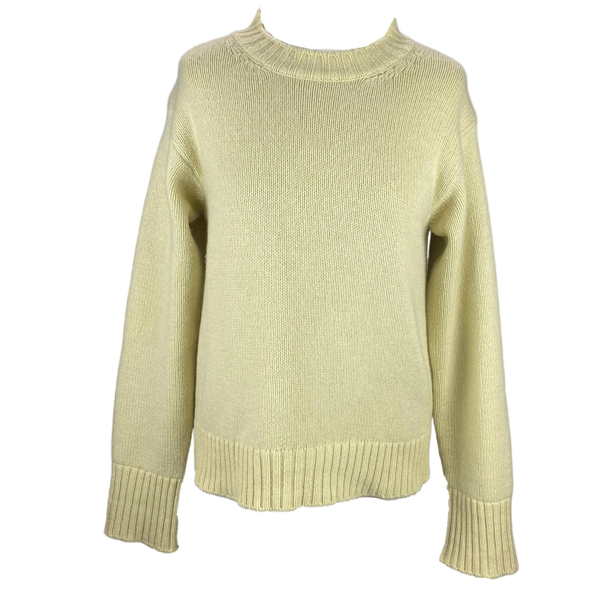 Jil Sander Pale Yellow Chunky Cashmere Knit Sweater XS-S