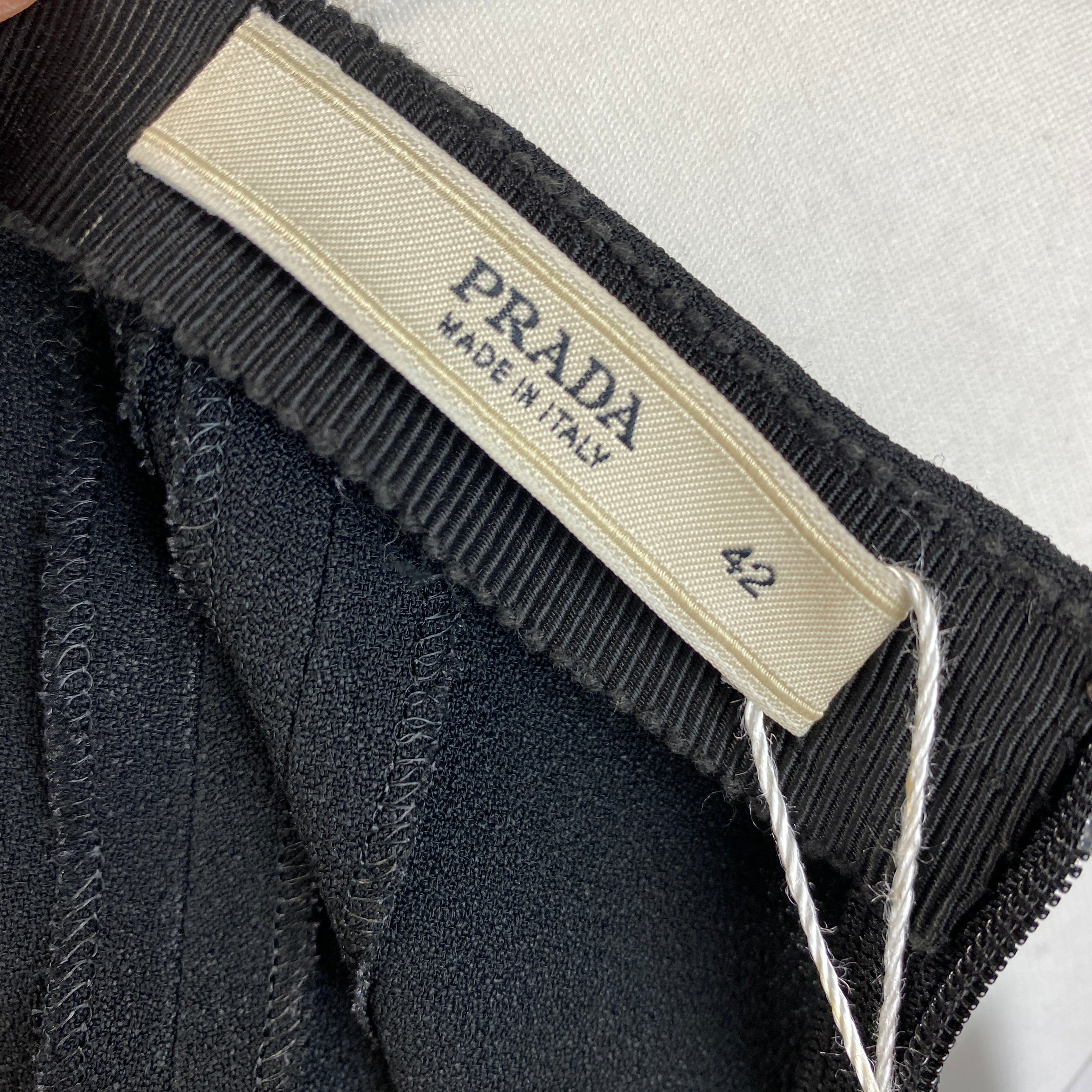Prada Black Crepe Flare Midi Skirt S