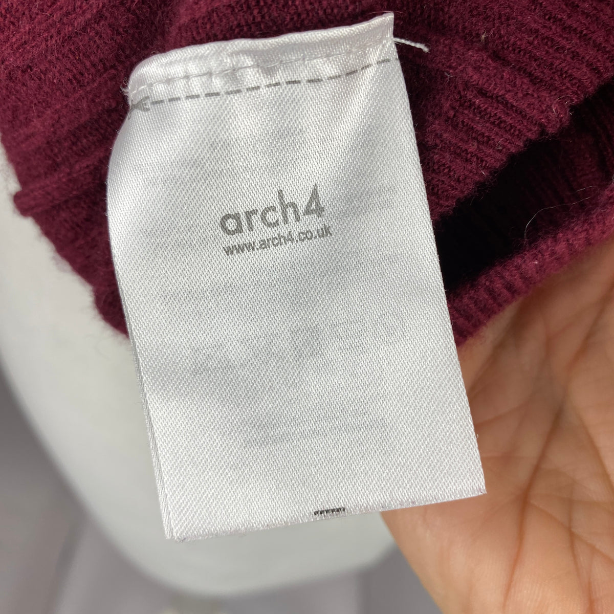 Arch4 £350 Merlot Baby Cashmere Rib Cardigan XS