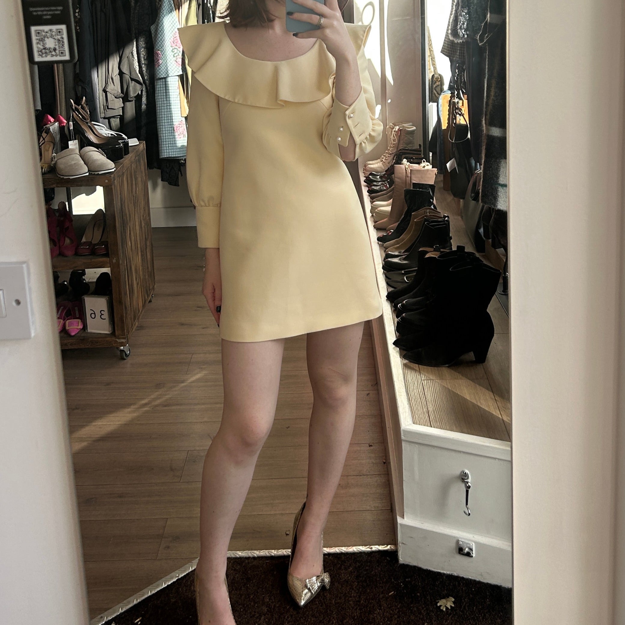 Miu Miu £2300 Vanilla Silk & Wool Mini Dress XS