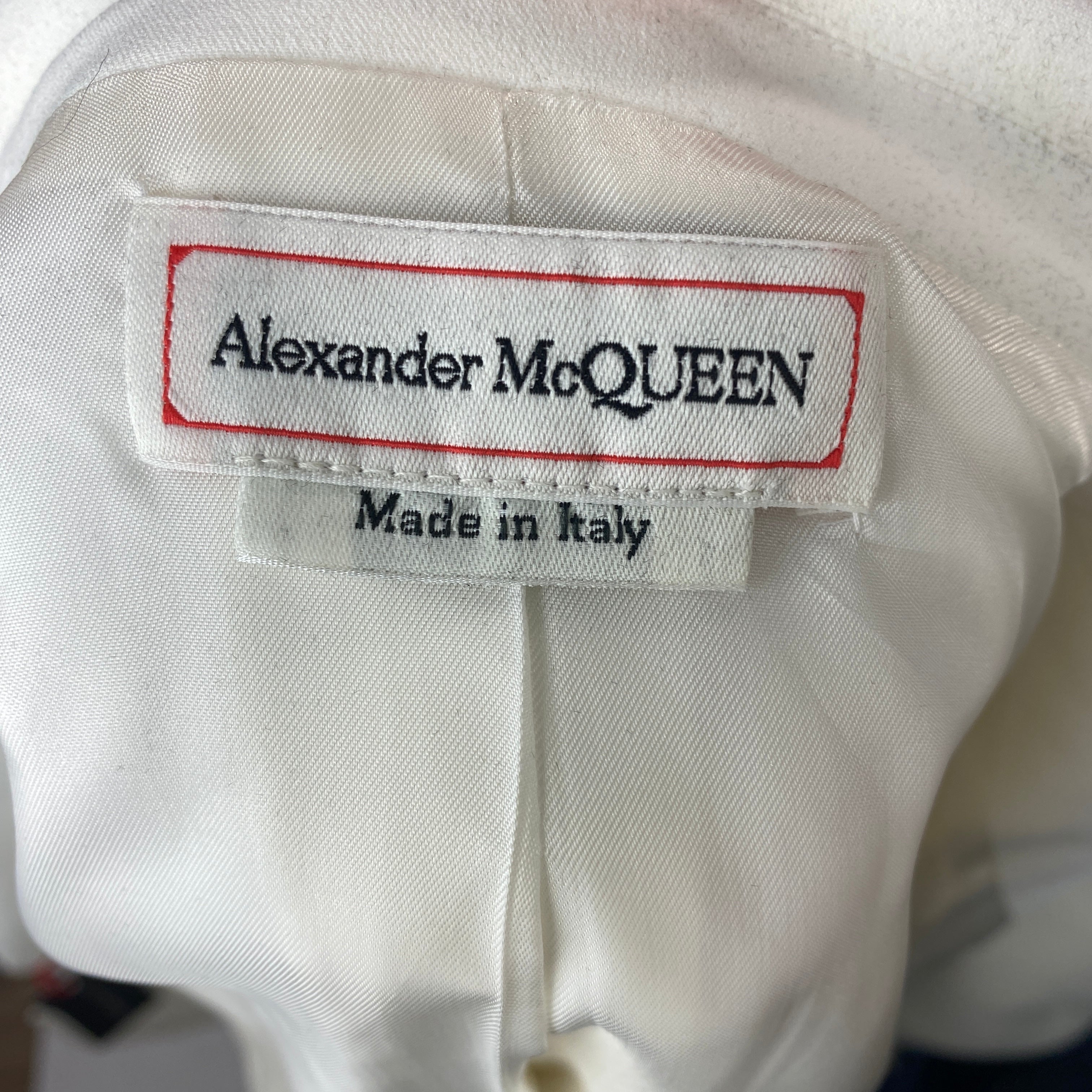 Alexander McQueen New £1690 Ivory Statement Crepe Jacket M