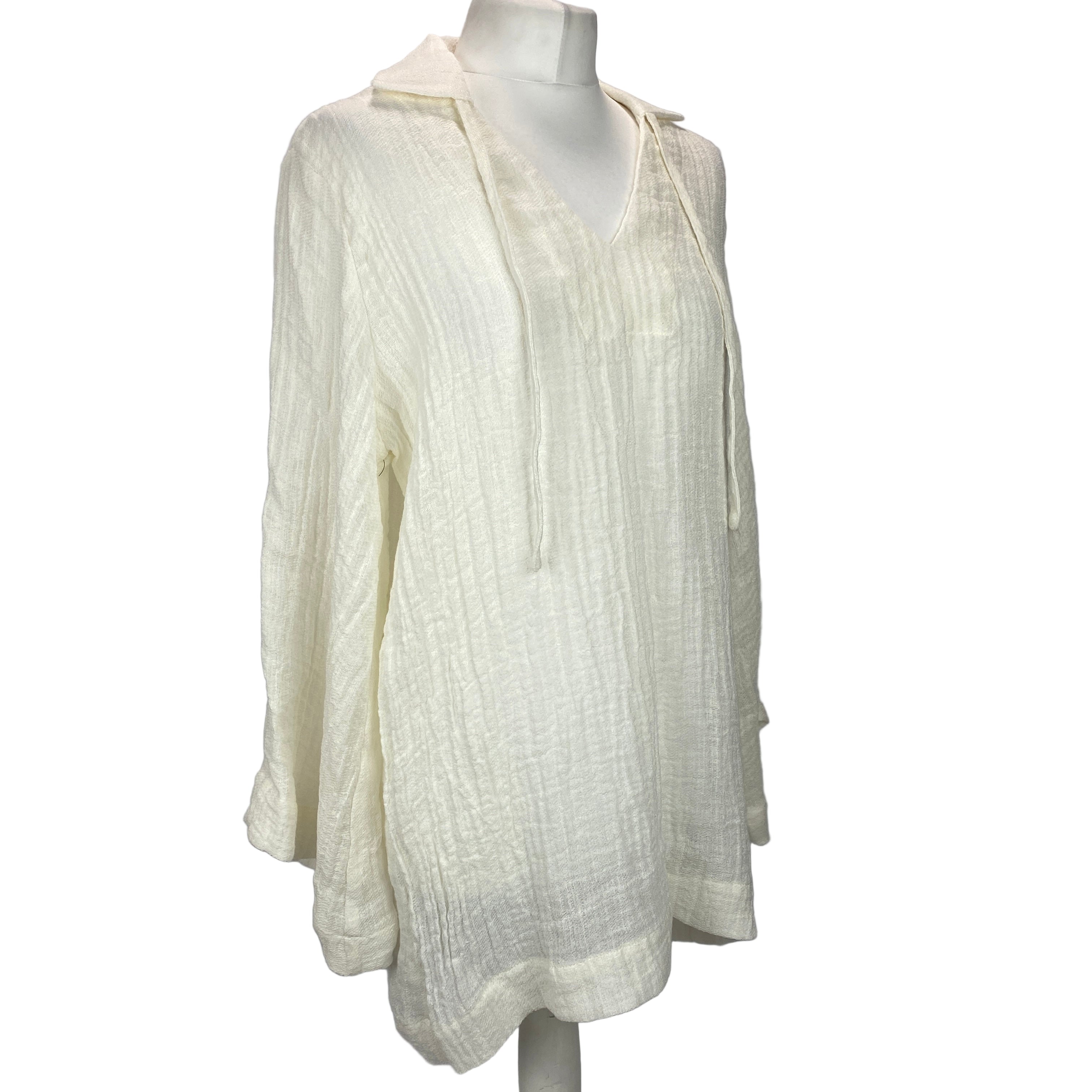 Lisa Marie Fernandez New £485 Ivory Crinkle Muslin Tunic S/M/L/XL