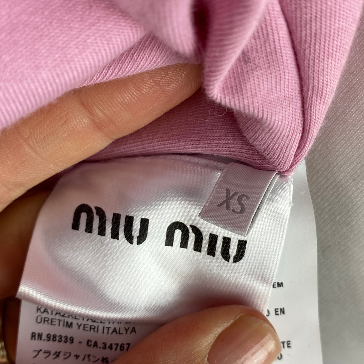 Miu Miu Baby Pink Padded Varsity Jacket XS