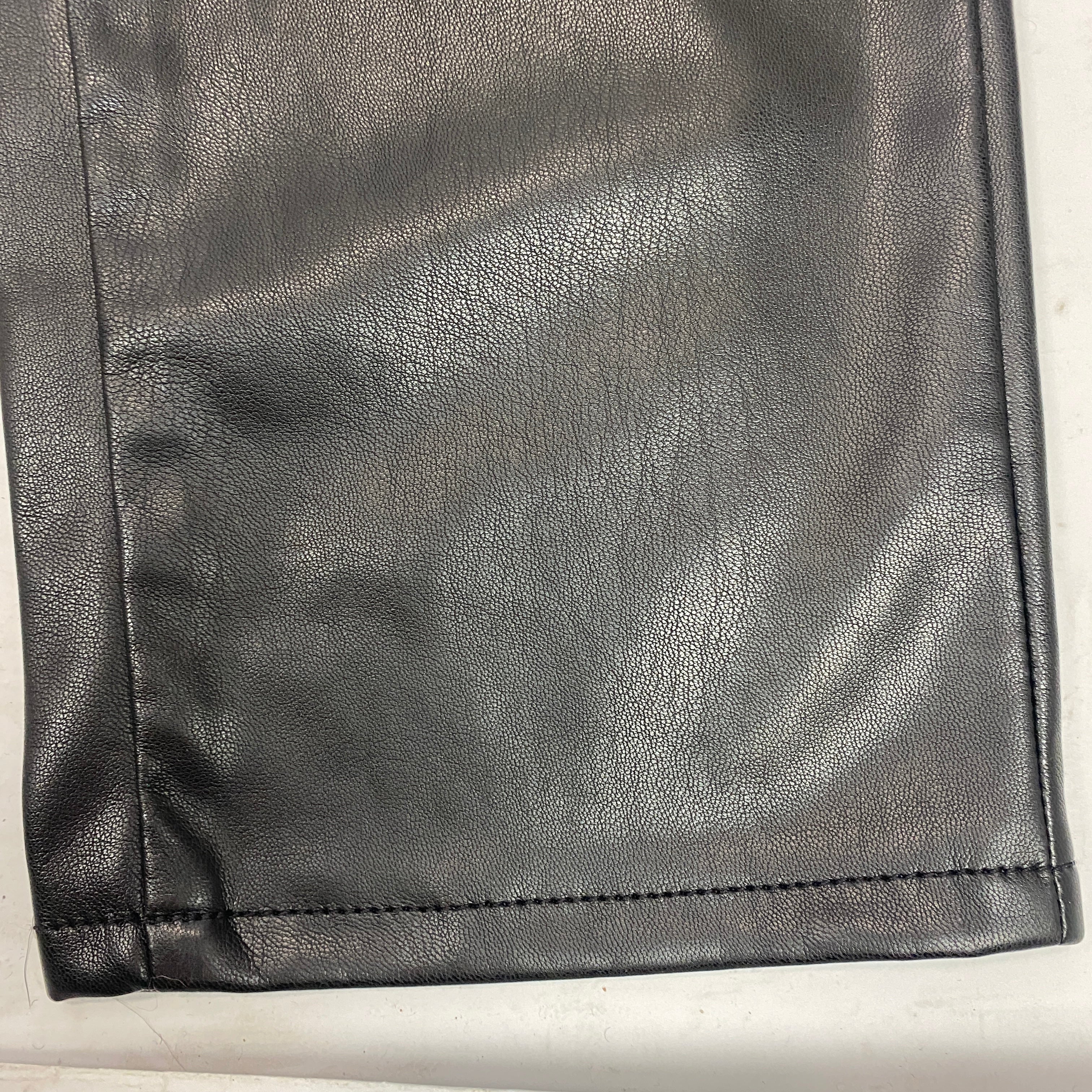 Mother New £214 Black Faux Leather the Dazzler Skimp Jeans 30