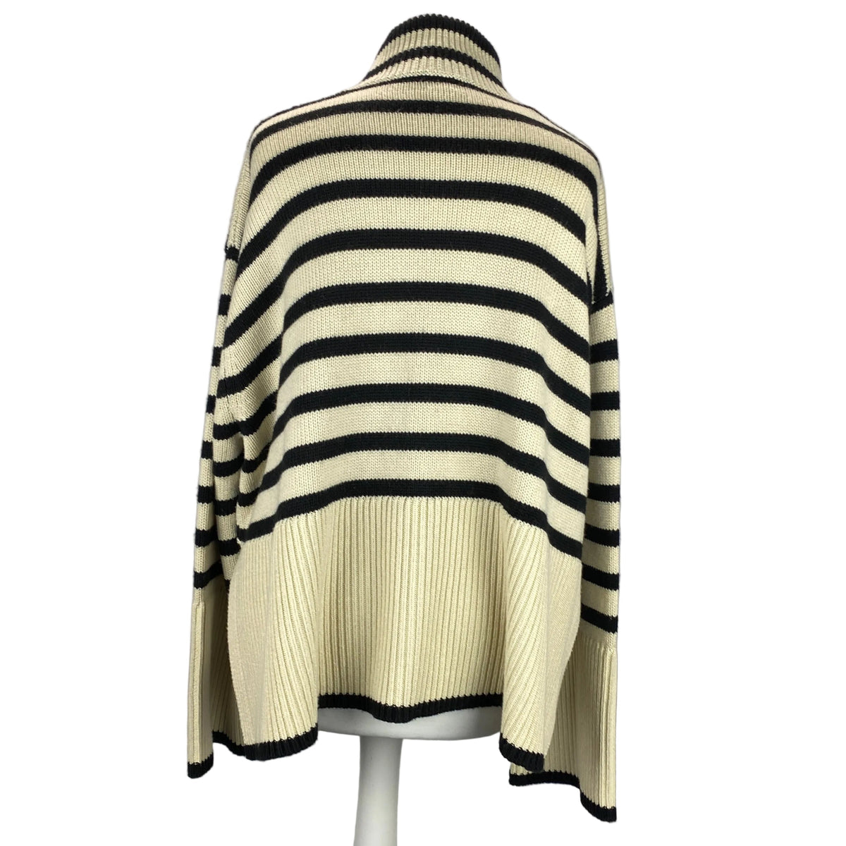 Toteme £420 Cream Signature Stripe Turtleneck Sweater S-XL
