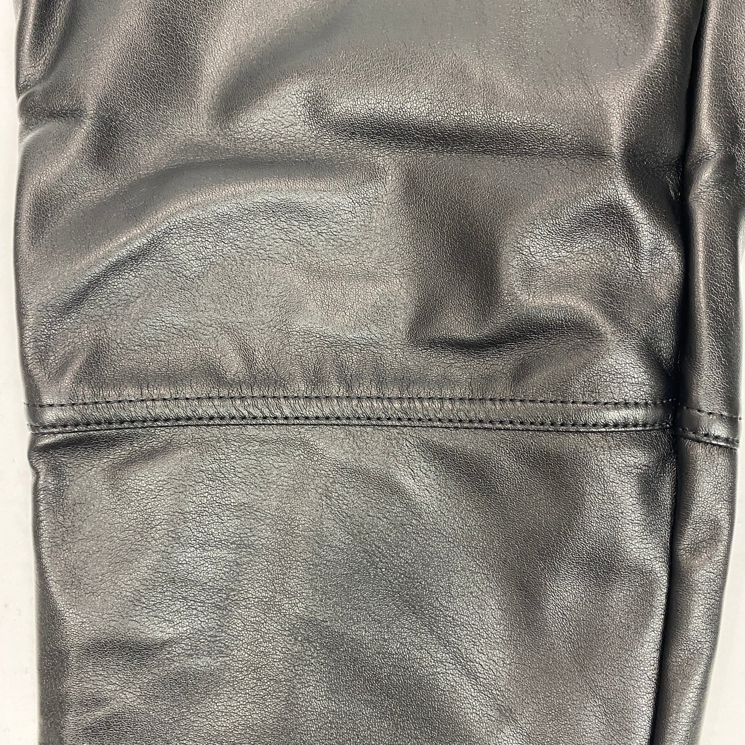 Wolford New £305 Black Faux Leather Estella Leggings L