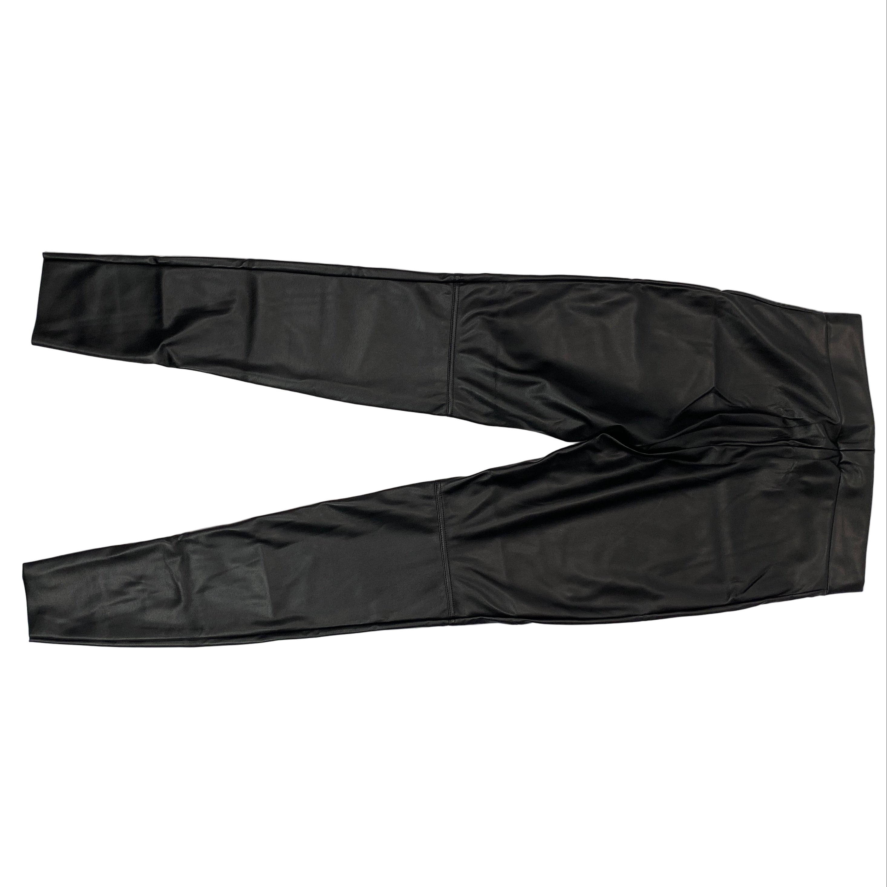 Wolford New £305 Black Faux Leather Estella Leggings L