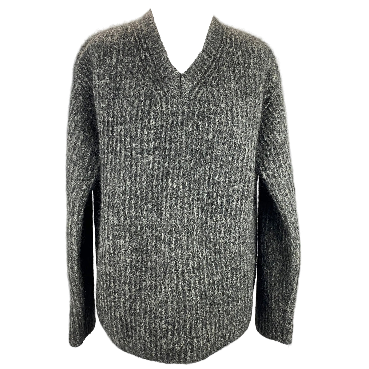 Max Mara Charcoal Marl Chunky Rib Alpaca Sweater M