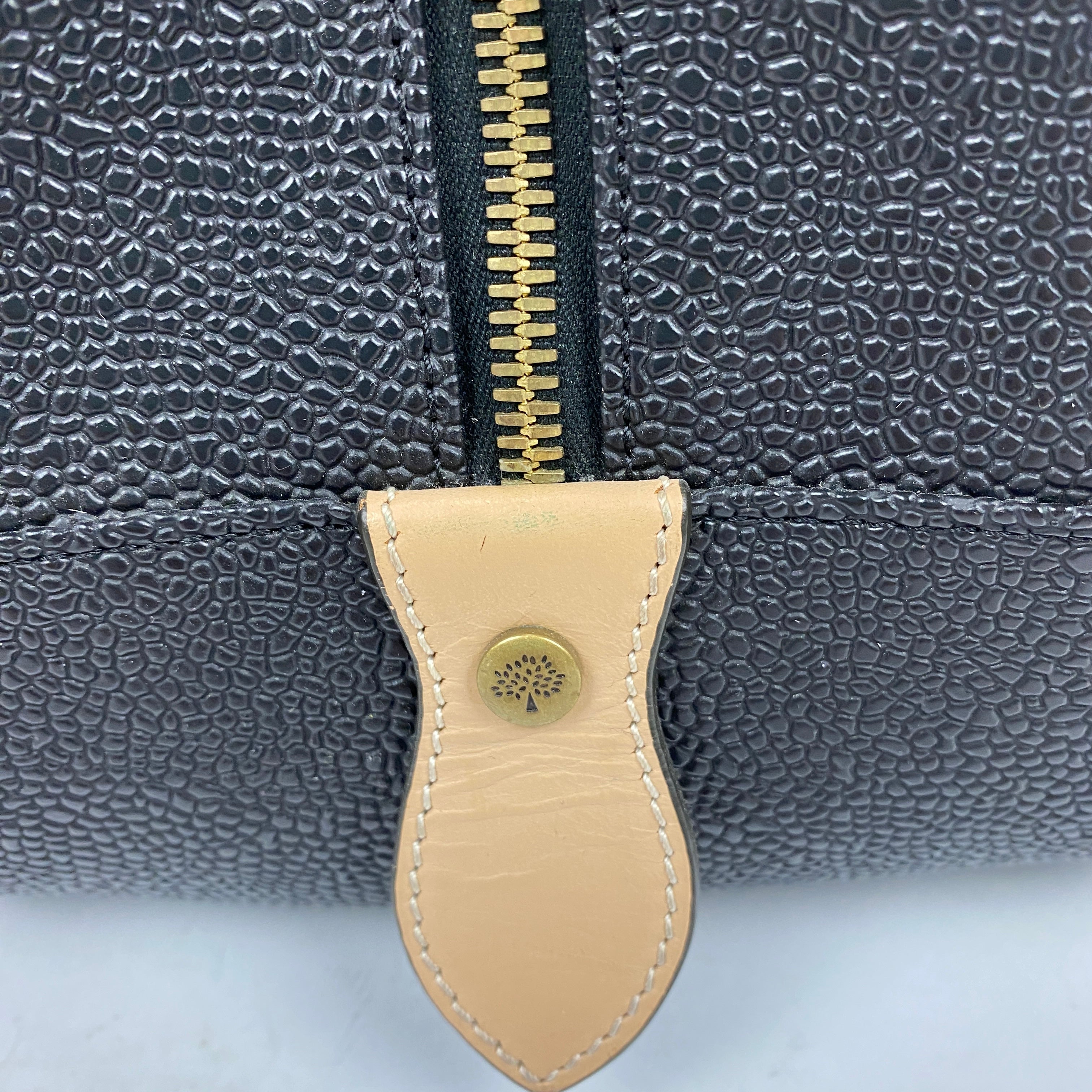 Mulberry Black & Camel Scotchgrain Bowling Bag