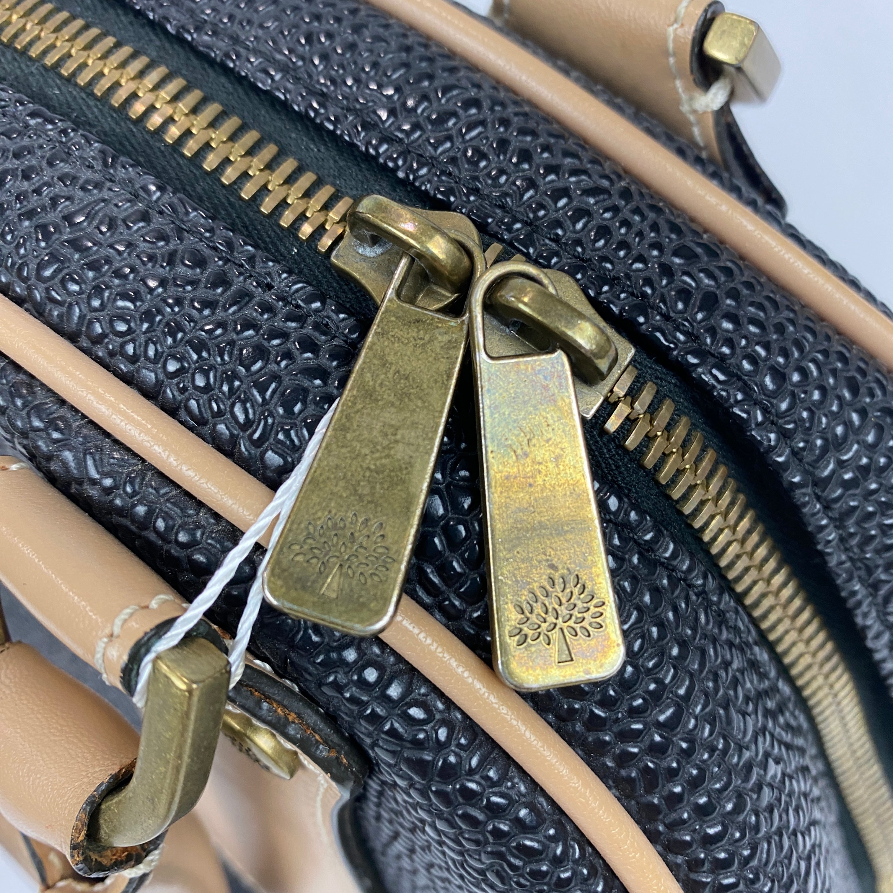 Mulberry Black & Camel Scotchgrain Bowling Bag