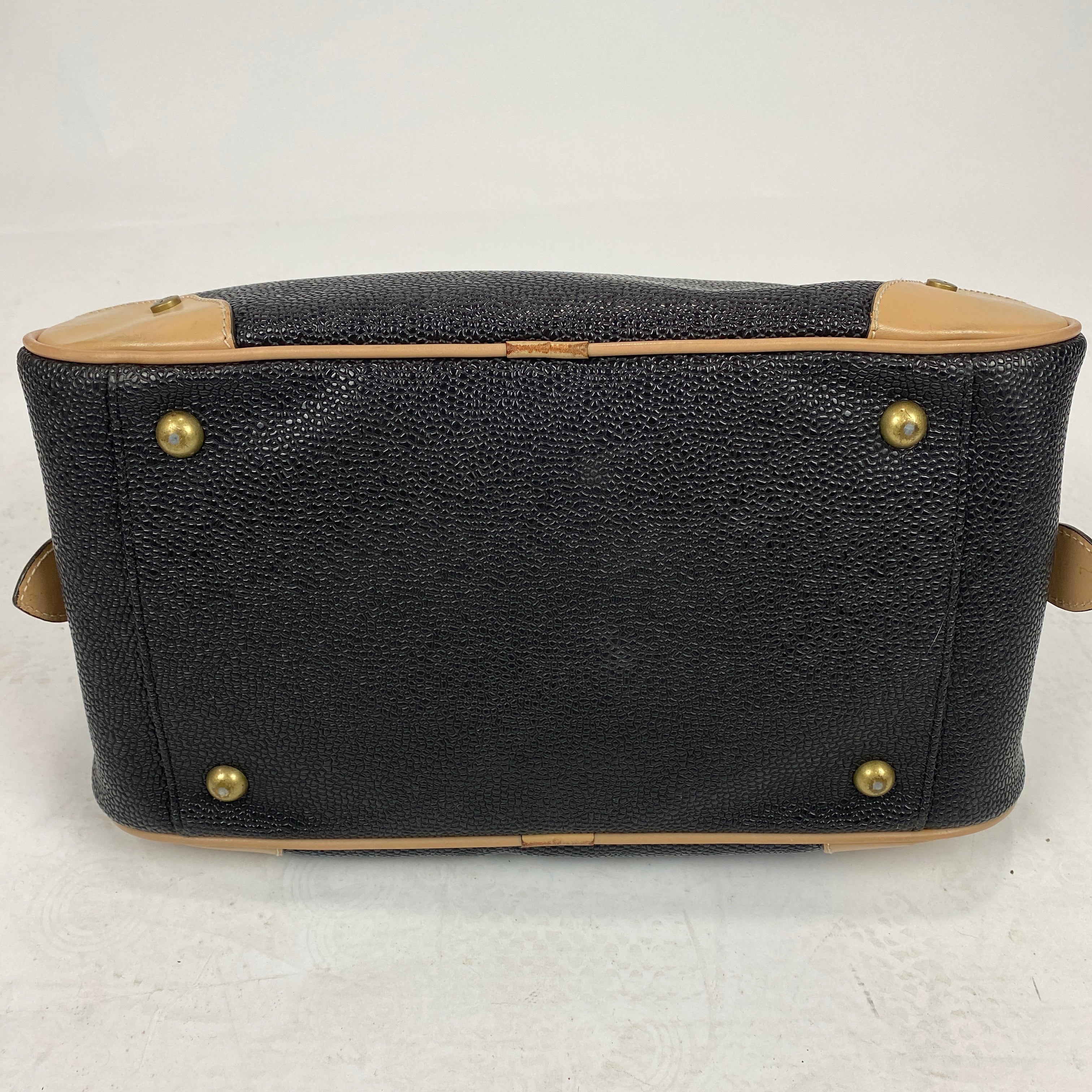 Mulberry Black & Camel Scotchgrain Bowling Bag