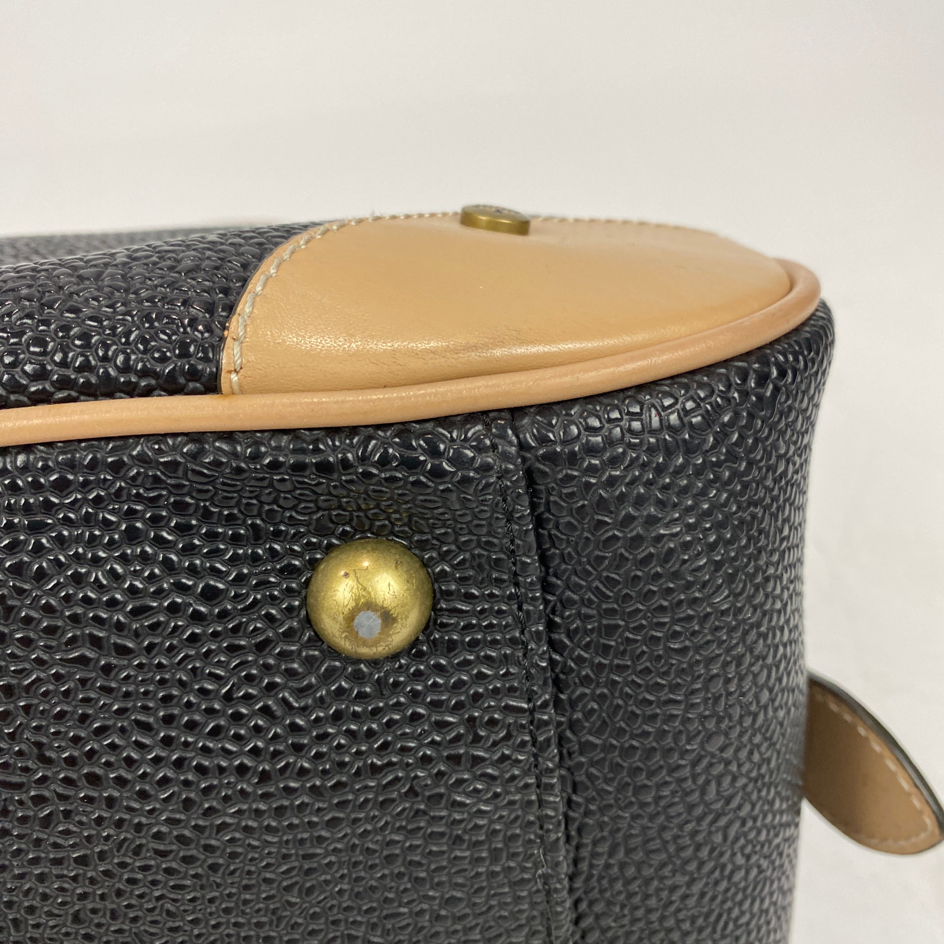 Mulberry Black & Camel Scotchgrain Bowling Bag