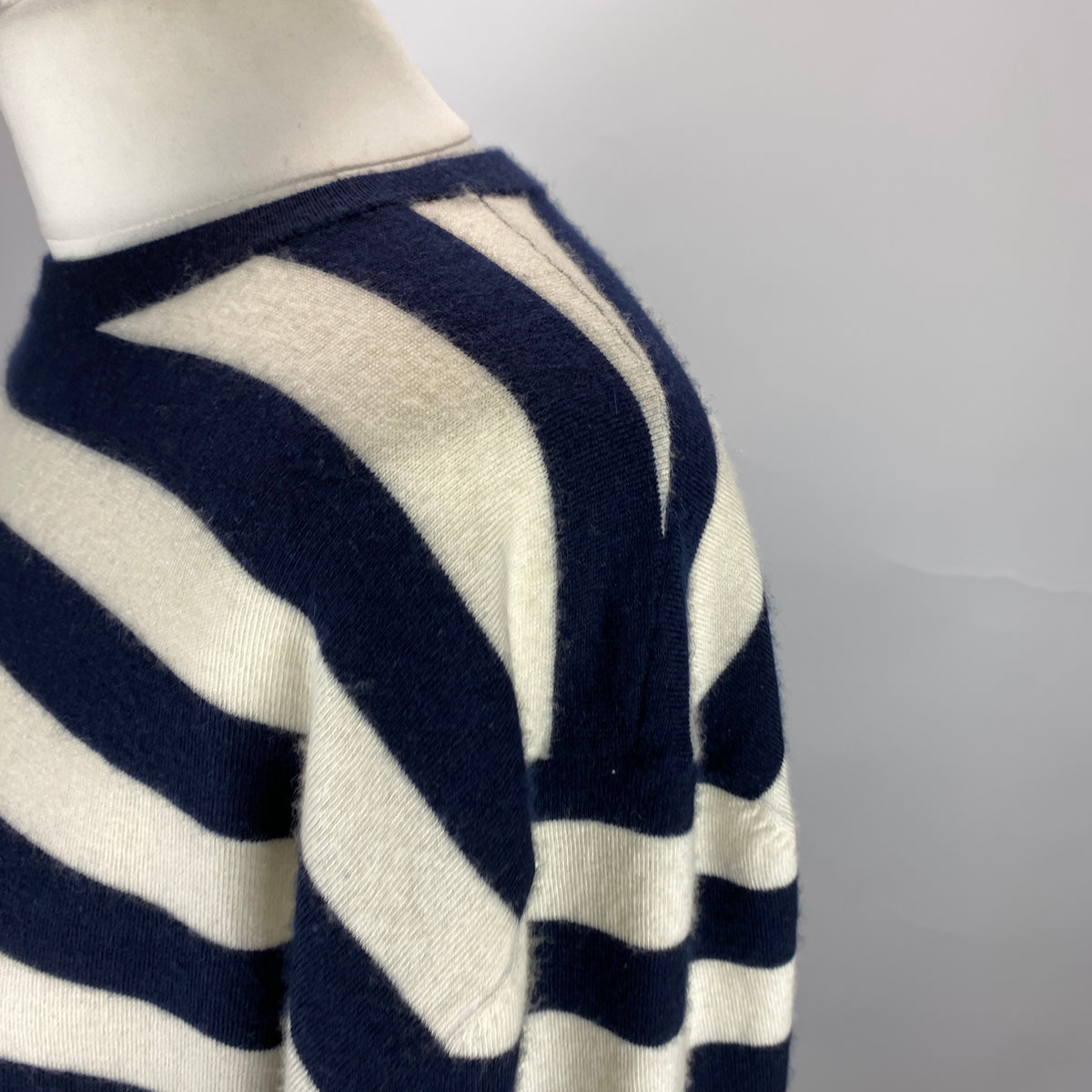 Extreme Cashmere £793 No493 Navy Stripe Cashmere Mix Sweater O/S