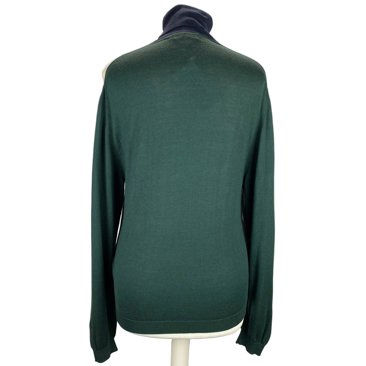 Burberry Ivory & Bottle Green Silk & Cashmere Sweater S