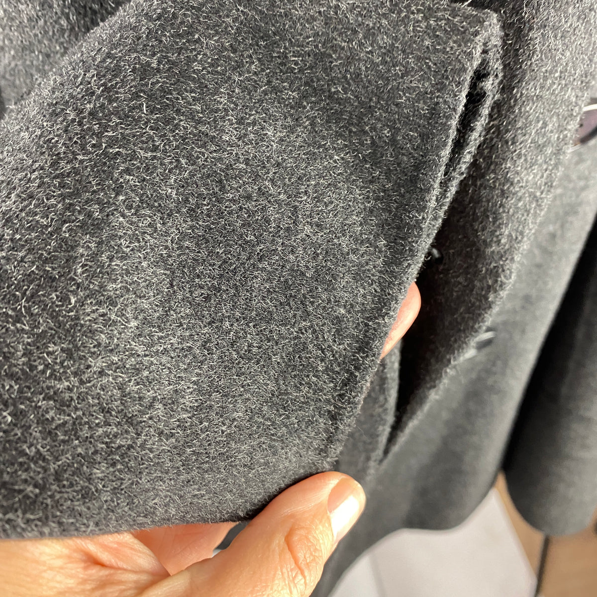 Max Mara Charcoal Wool & Angora Pea Coat S