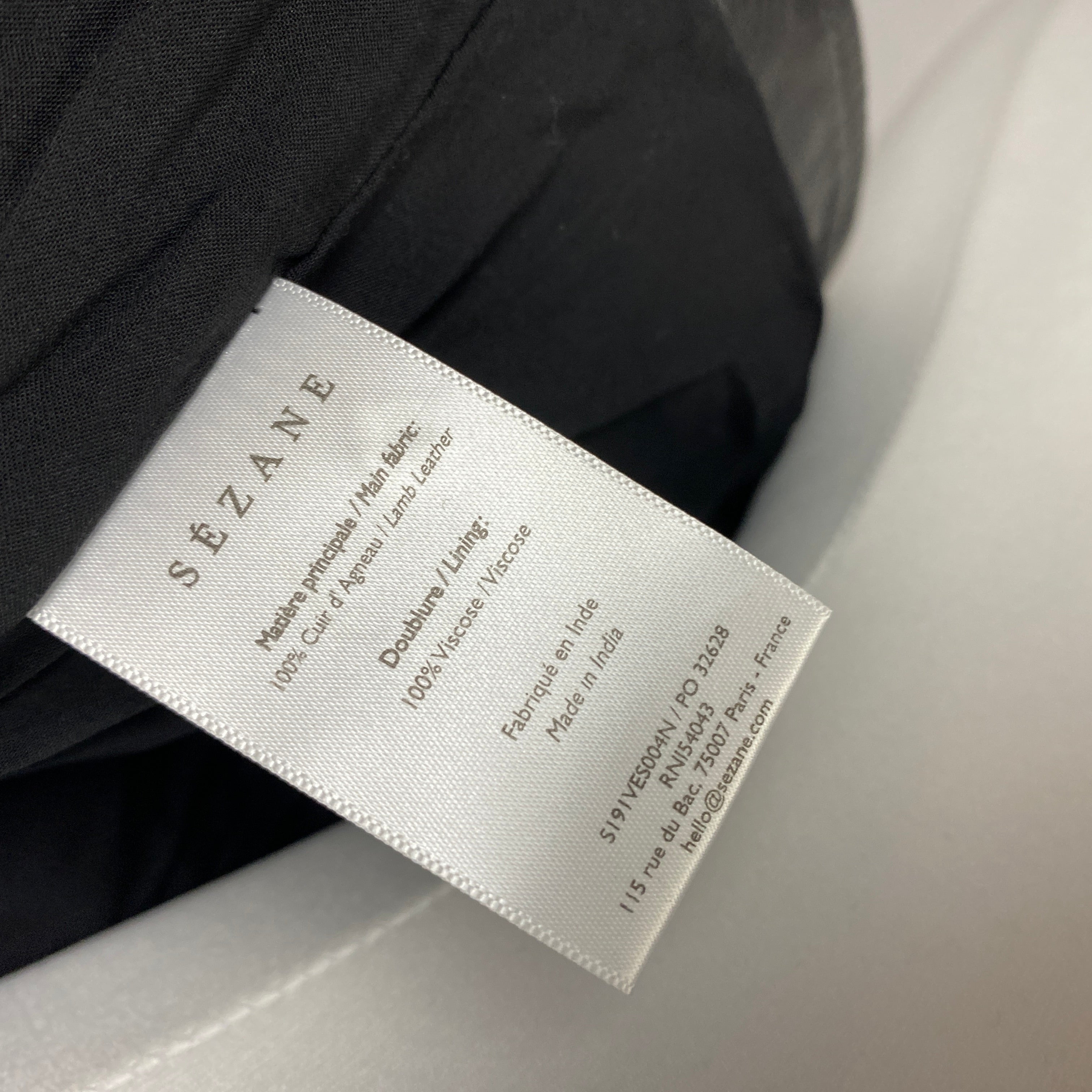 Sezane New £370 Black Lambs Leather Zig Biker Jacket M