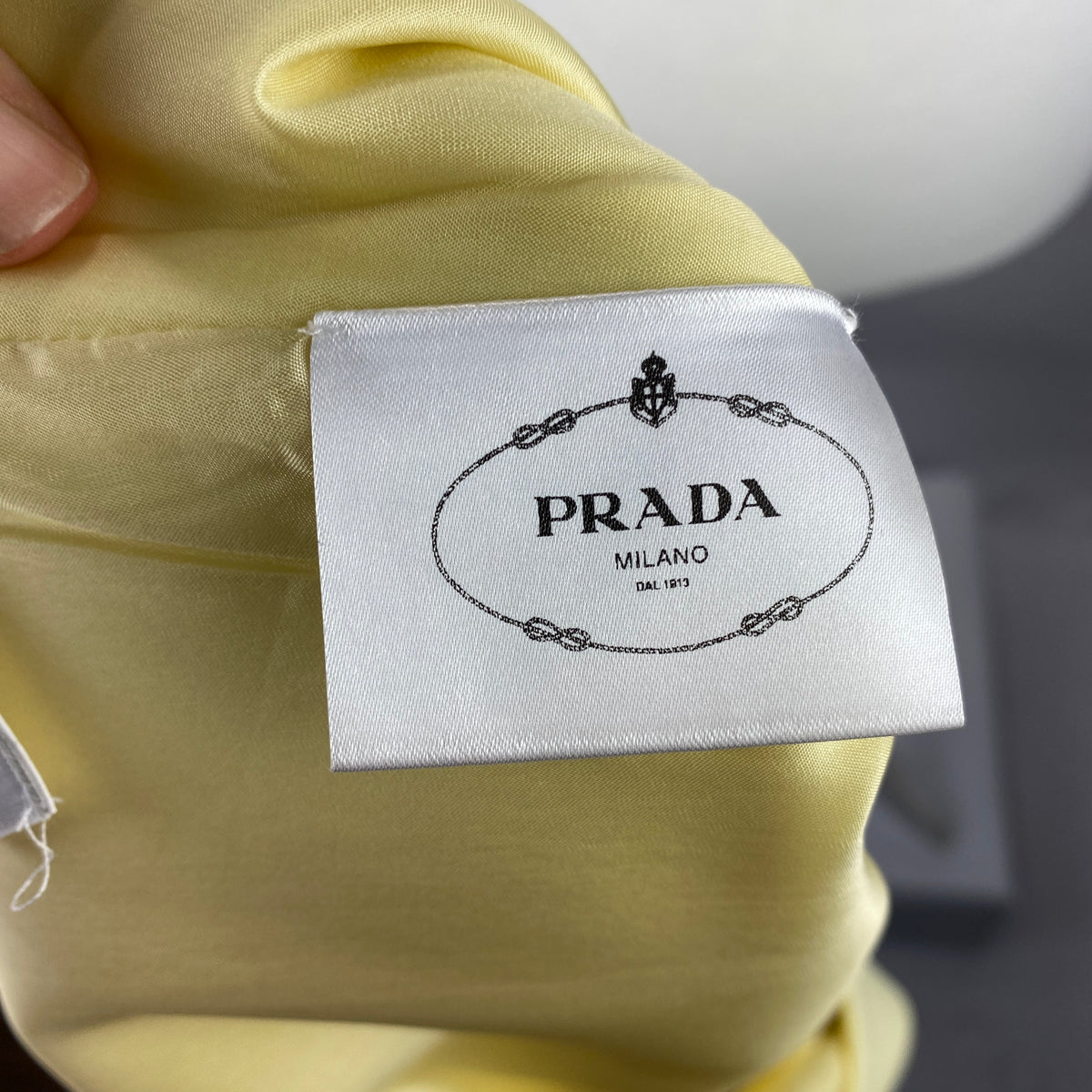 Prada Butter Yellow Crepe A-Line Top XS