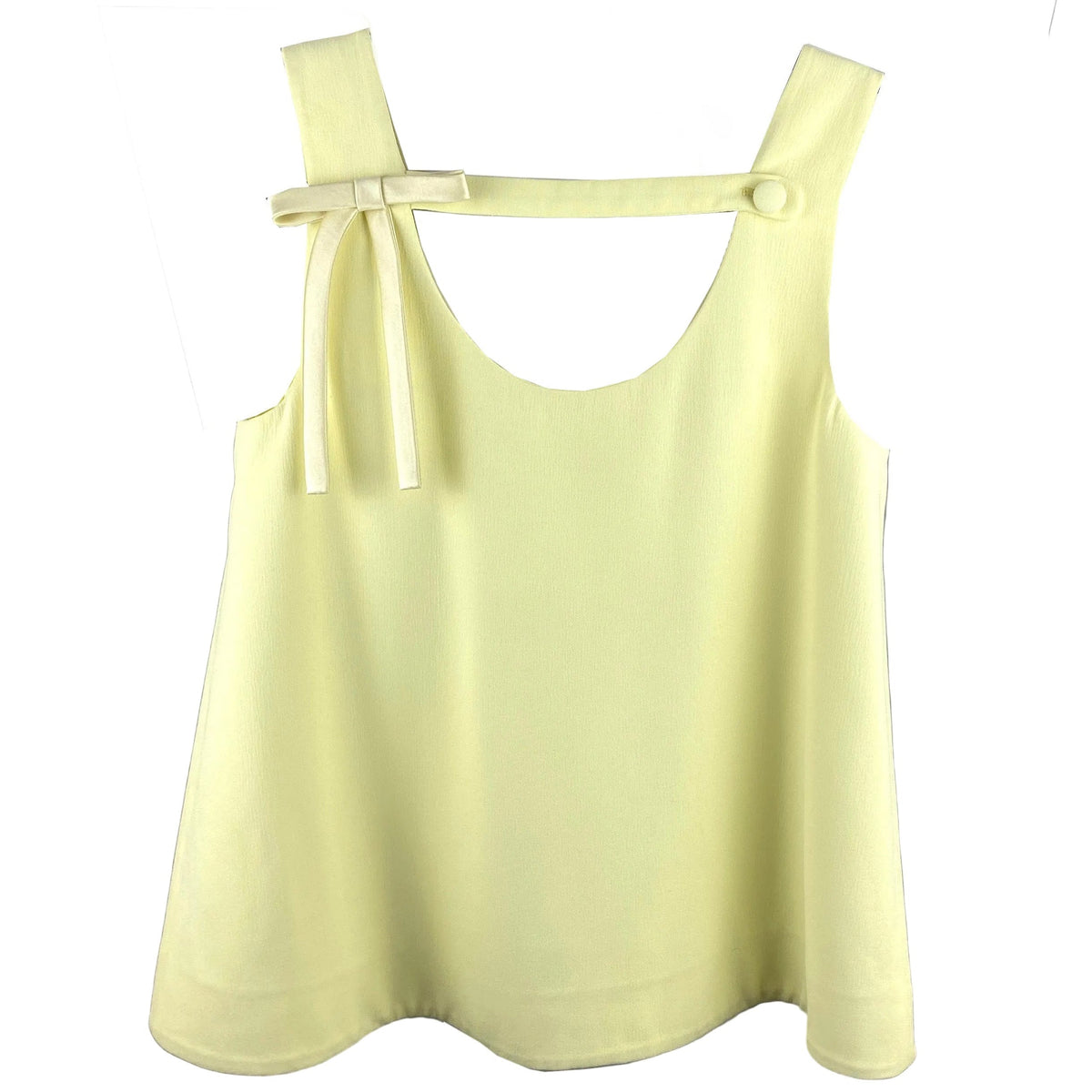 Prada Butter Yellow Crepe A-Line Top XS