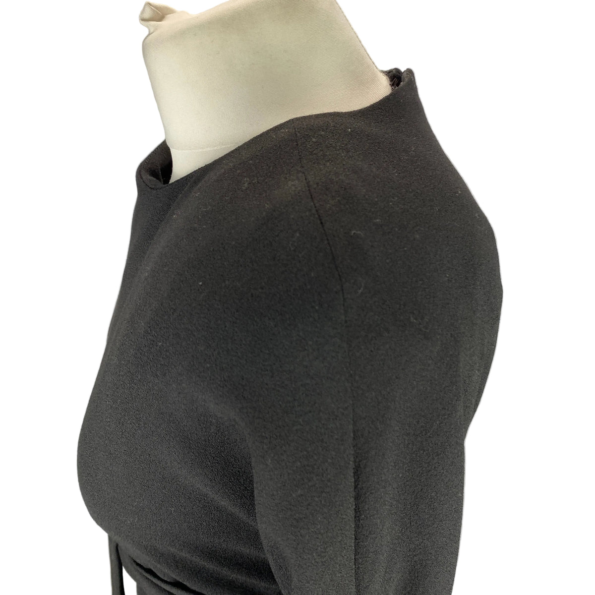 Balenciaga Black Wool Crepe Belted Midi Dress XS/S