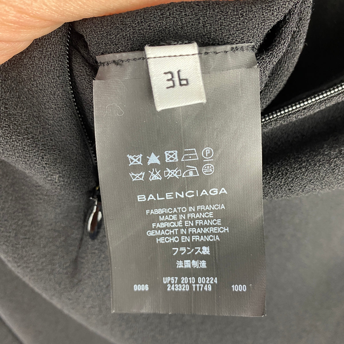 Balenciaga Black Wool Crepe Belted Midi Dress XS/S