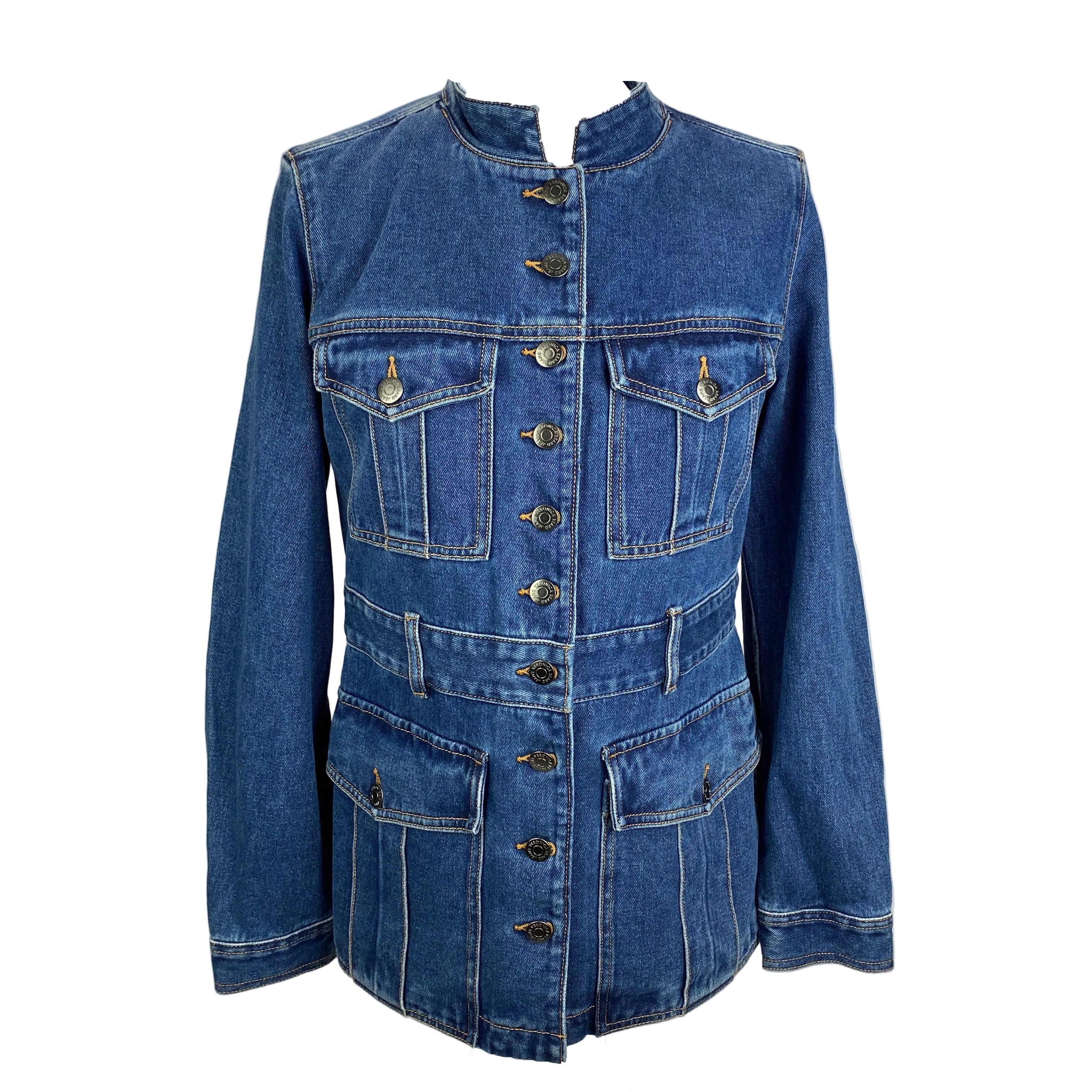 Veronica Beard £448 Washed Denim Seventies-Style Jacket M
