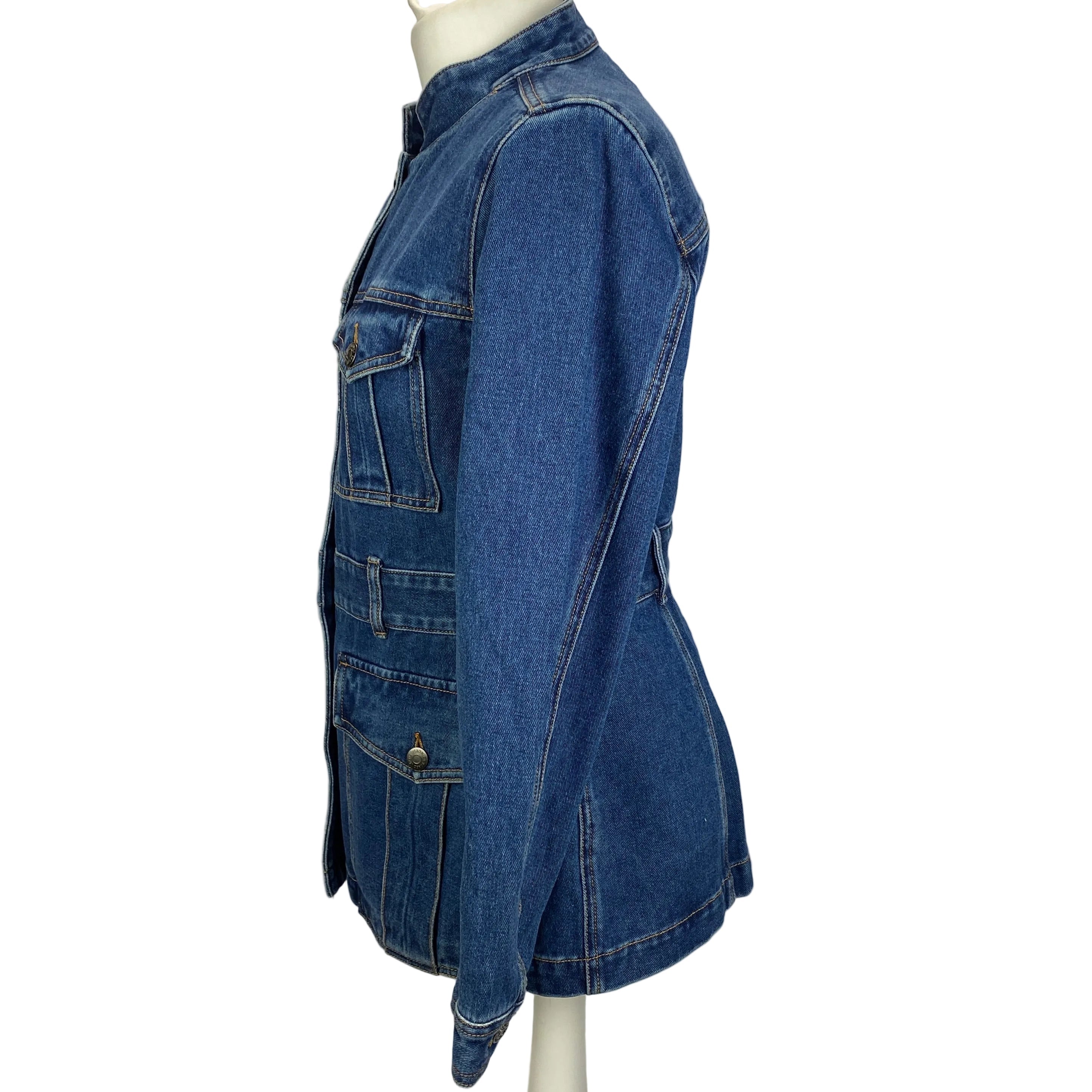 Veronica Beard £448 Washed Denim Seventies-Style Jacket M