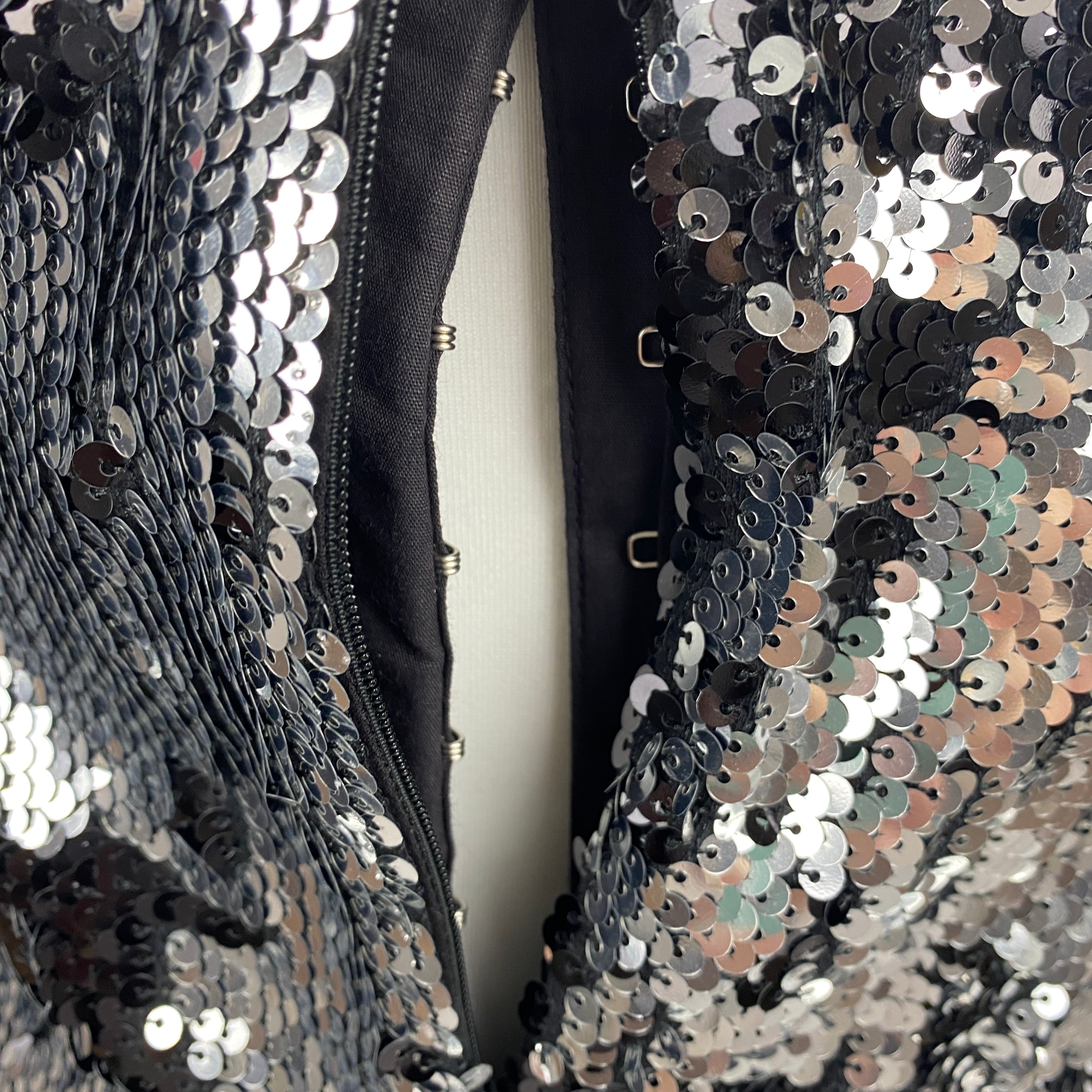 Isabel Marant Black & Silver Sequin Mandy Bustier Top XS/S