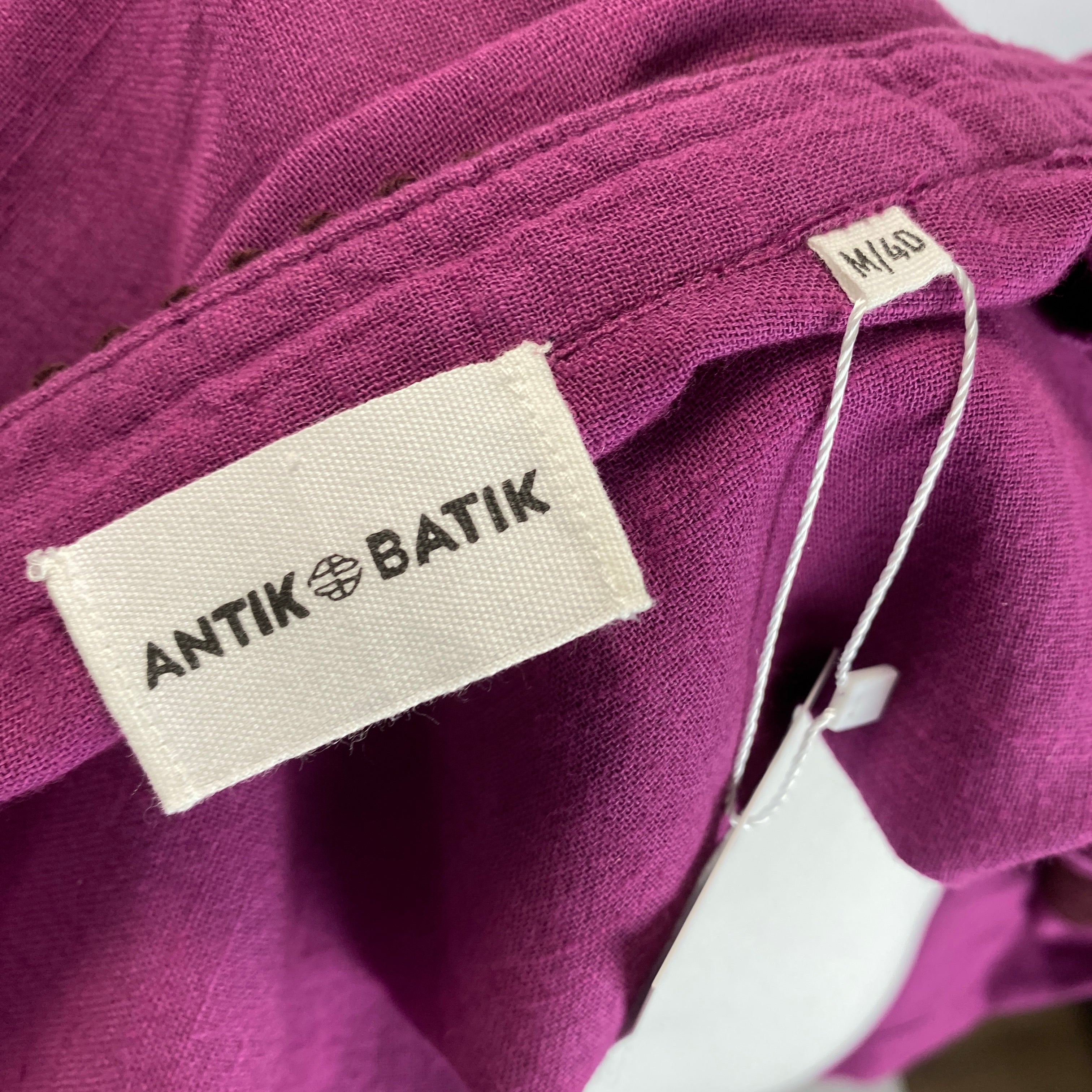 Antik Batik £310 Magenta Embroidered Cotton Cossack Blouse M