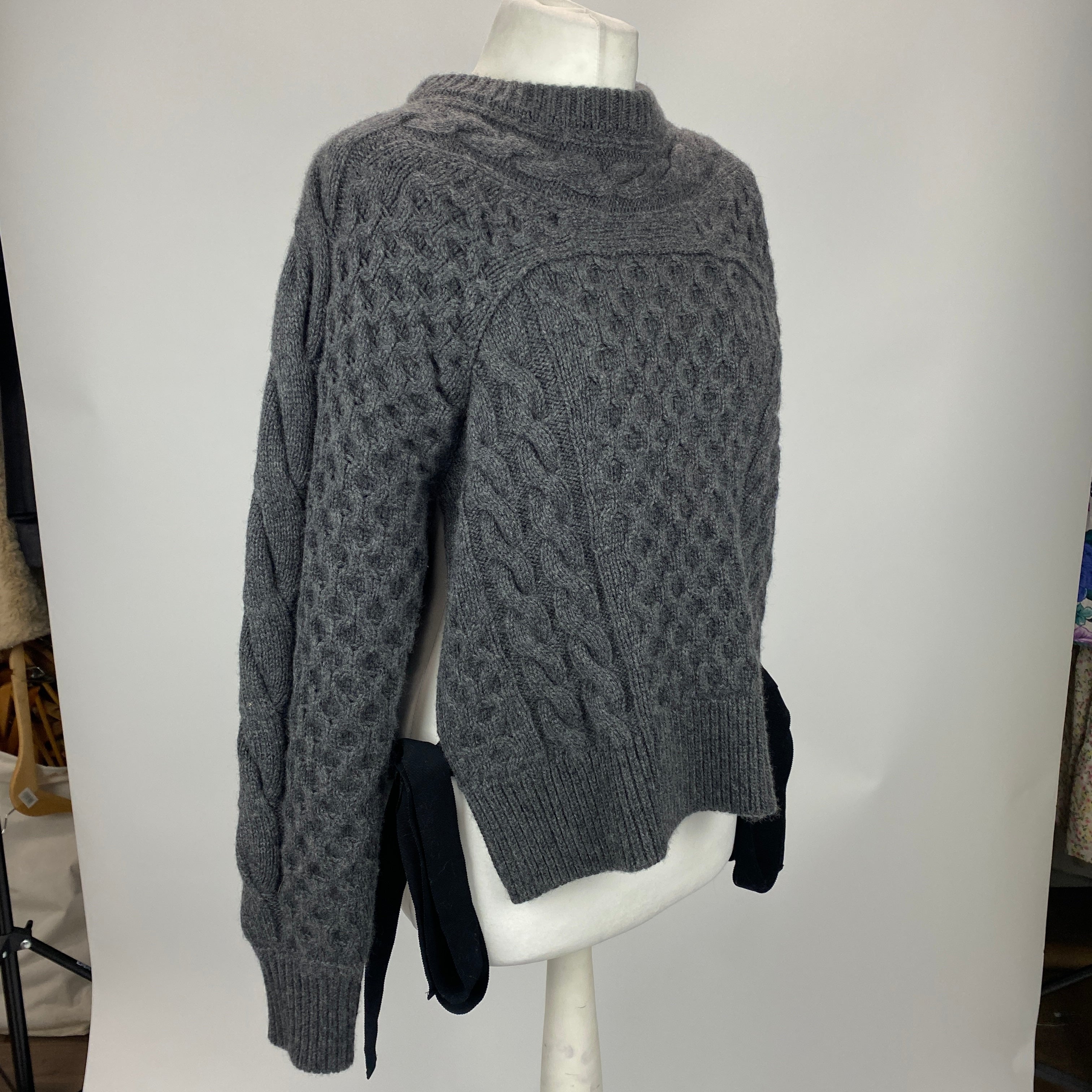 Erdem Charcoal Cable Knit Sweater XS