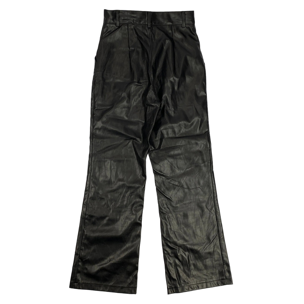The Row Black Straight Leg Leather Crop Pants XXS